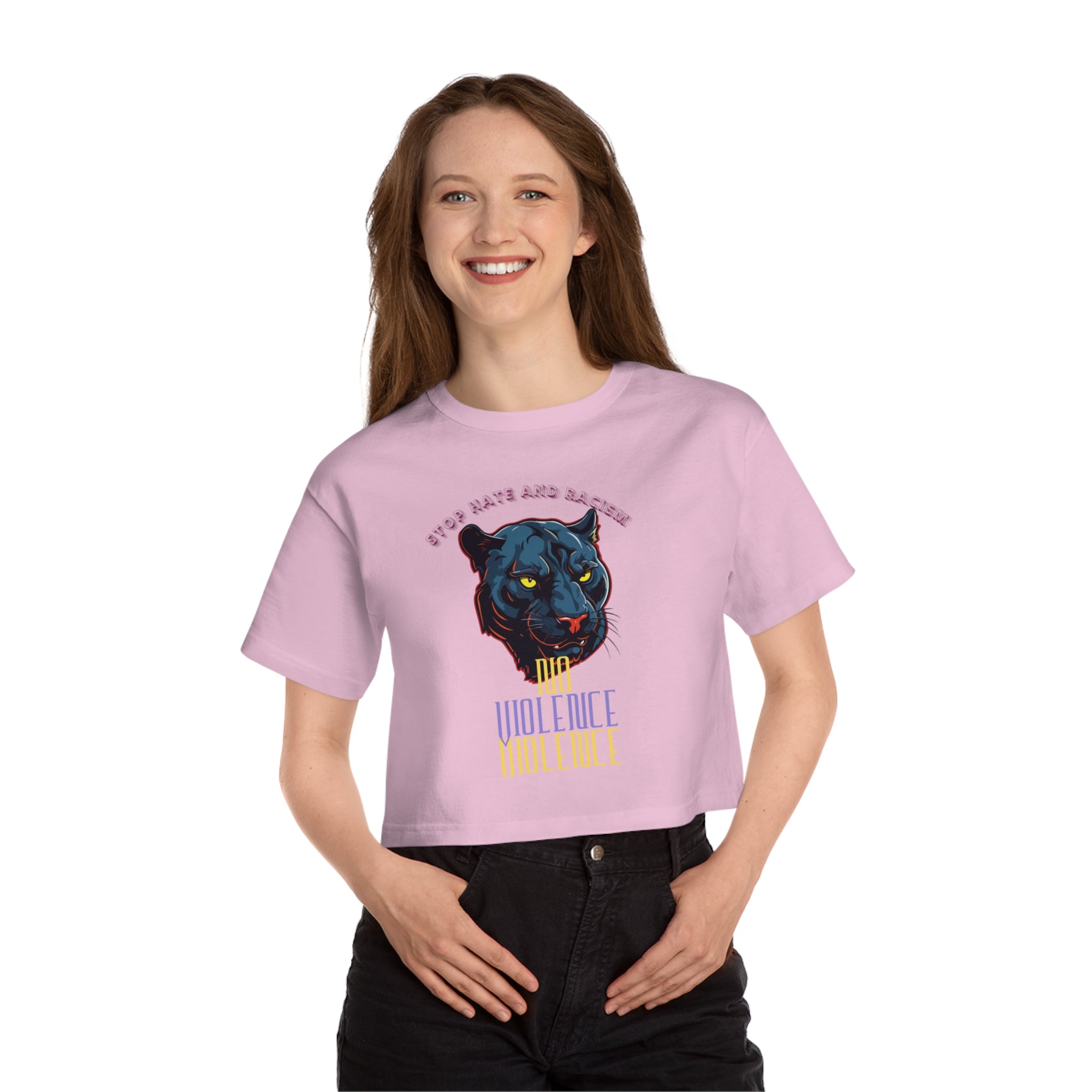 No Violence Panther Cropped T-Shirt