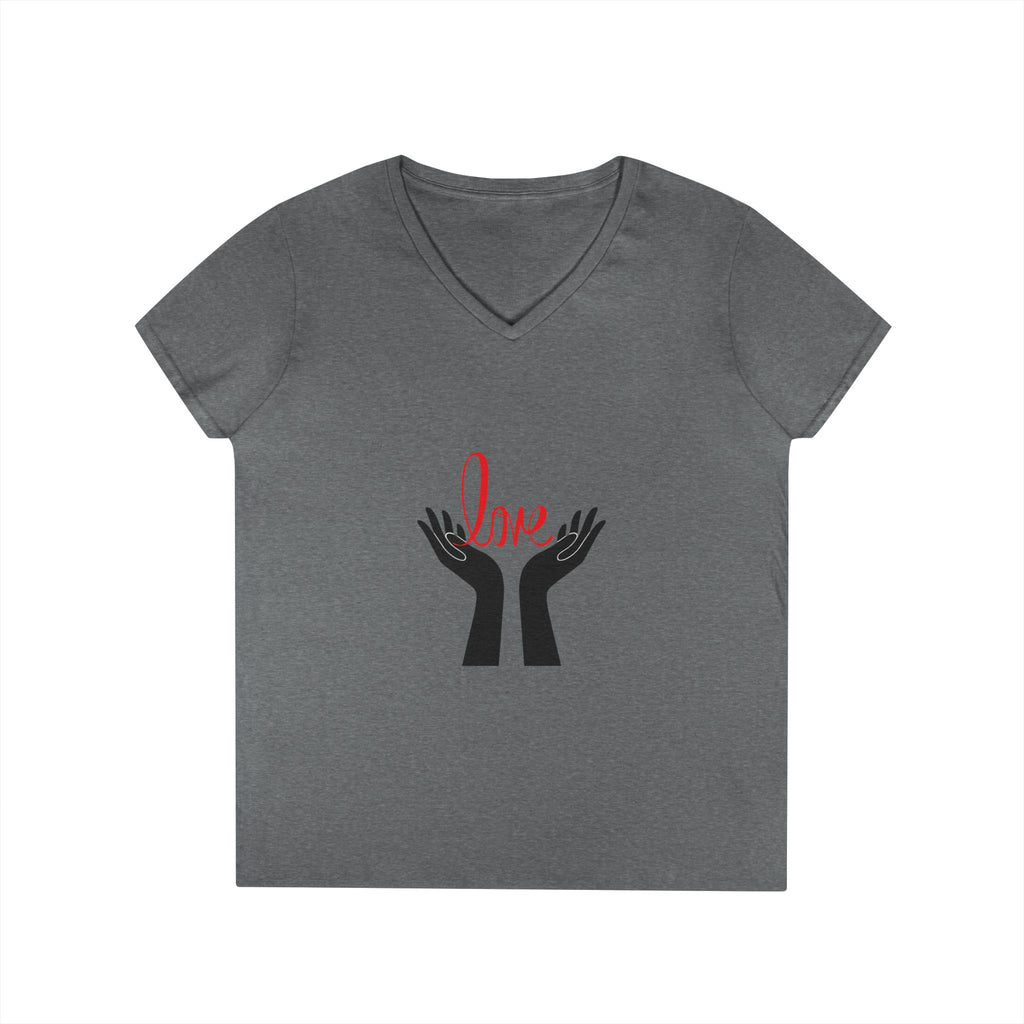 Love Hands V-Neck Tee — Women's Graphic Love T-Shirt