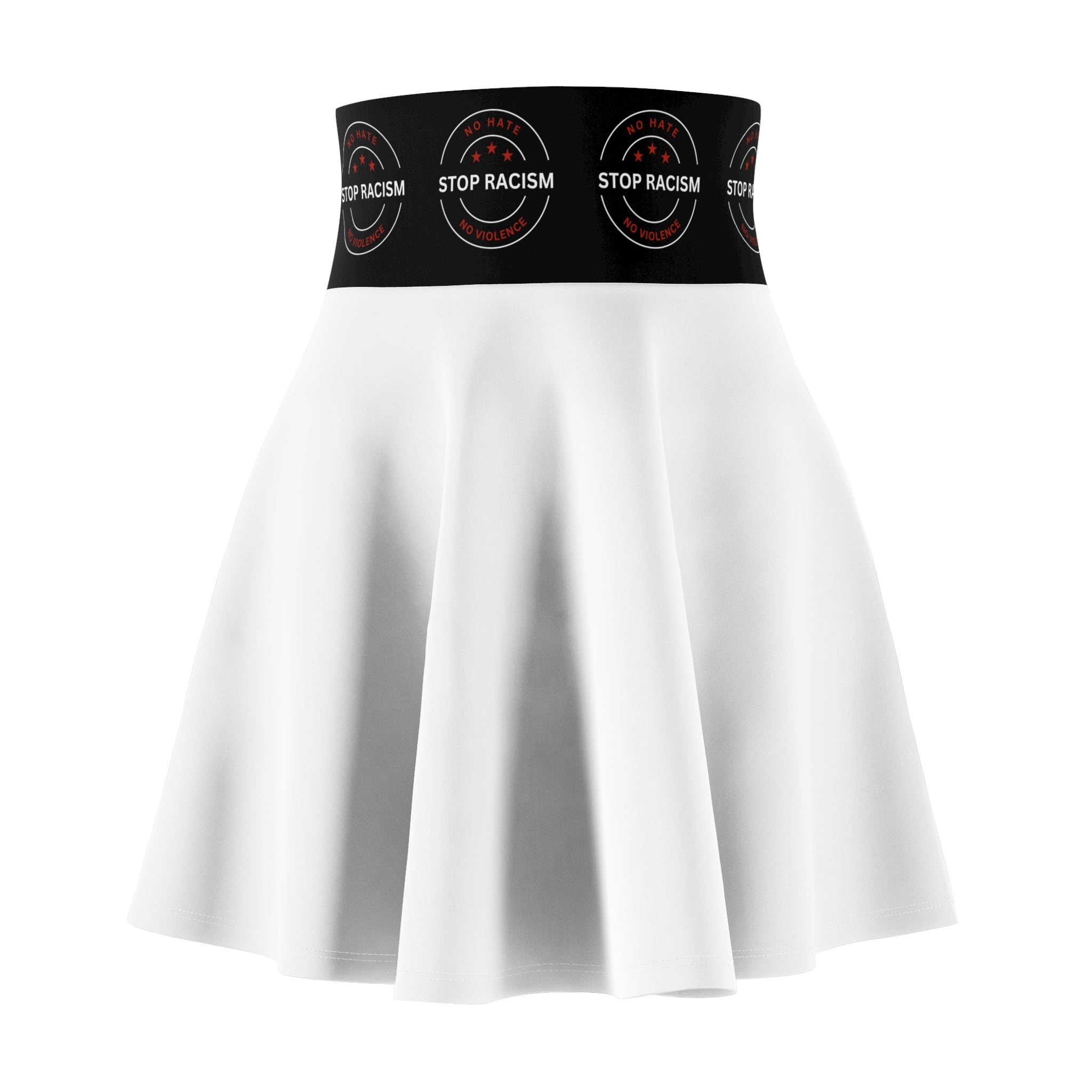 Skater Skirt — 'Stop Racism' Waistband Statement Skirt