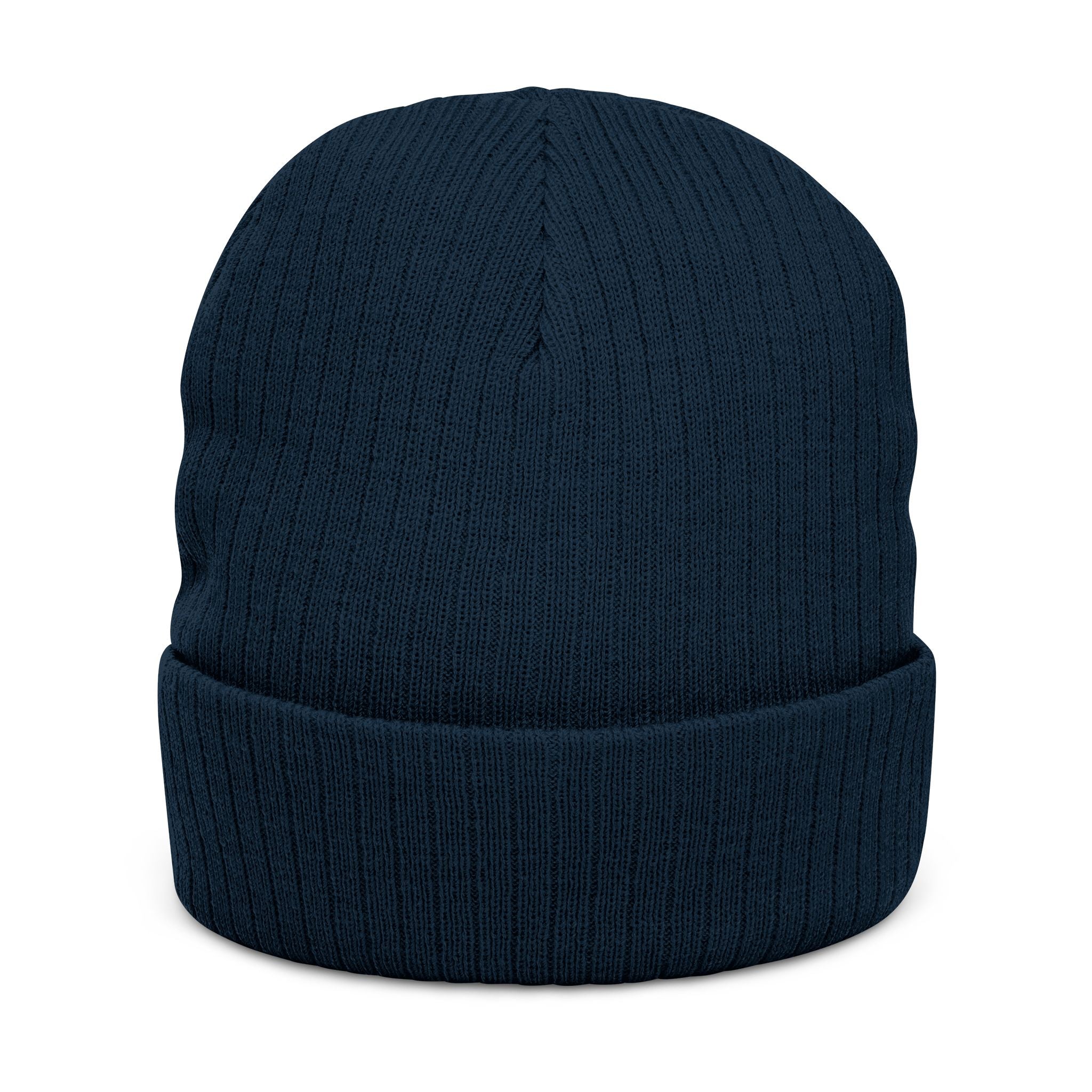 Embroidered "POWR JESUS" Ribbed Beanie — Cozy Christian Knit Hat