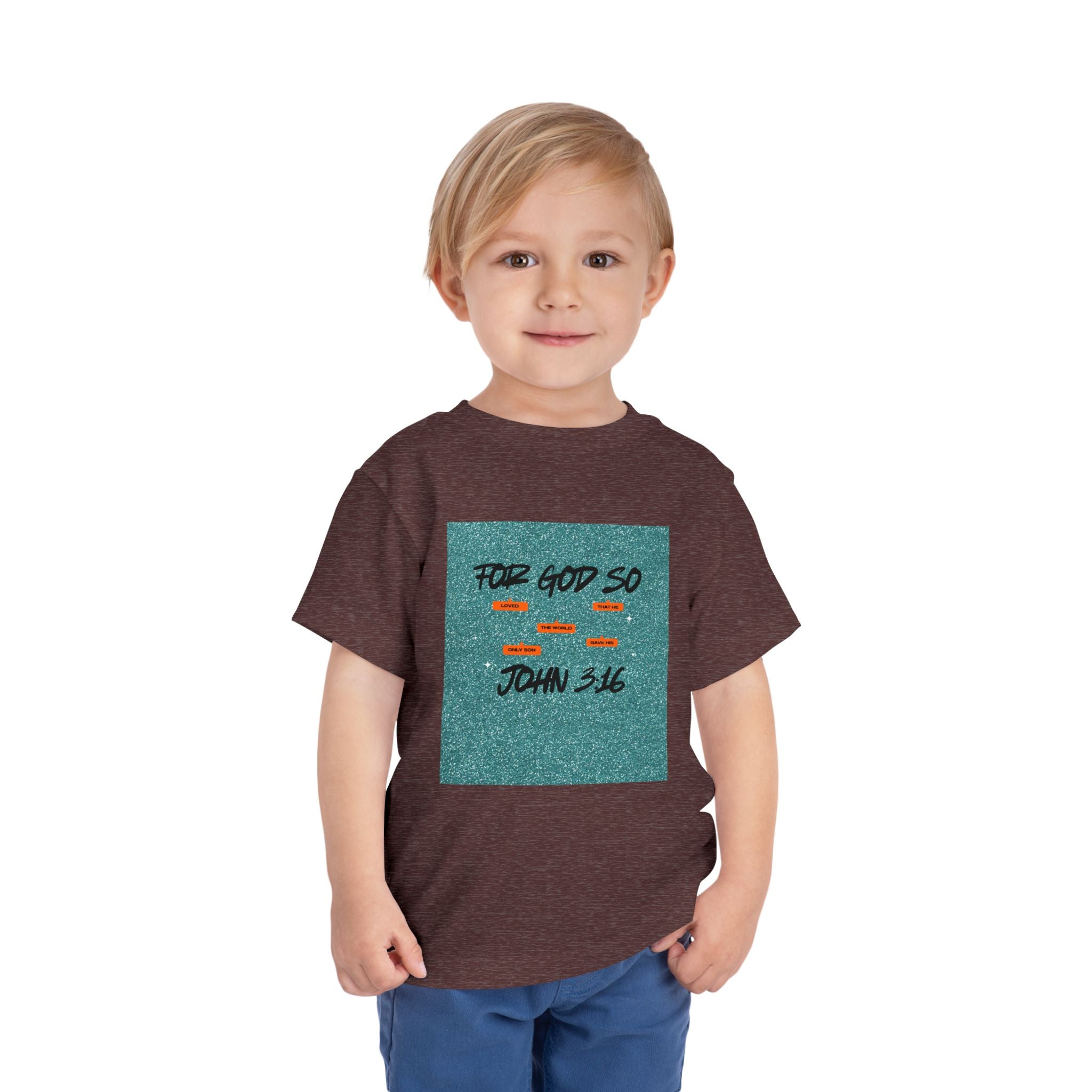 Toddler Tee — "For God So" John 3:16 Christian Kids Shirt