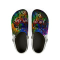 Stop Hate and Racism EVA Foam Clogs — Colorful Tie-Dye Statement Shoes