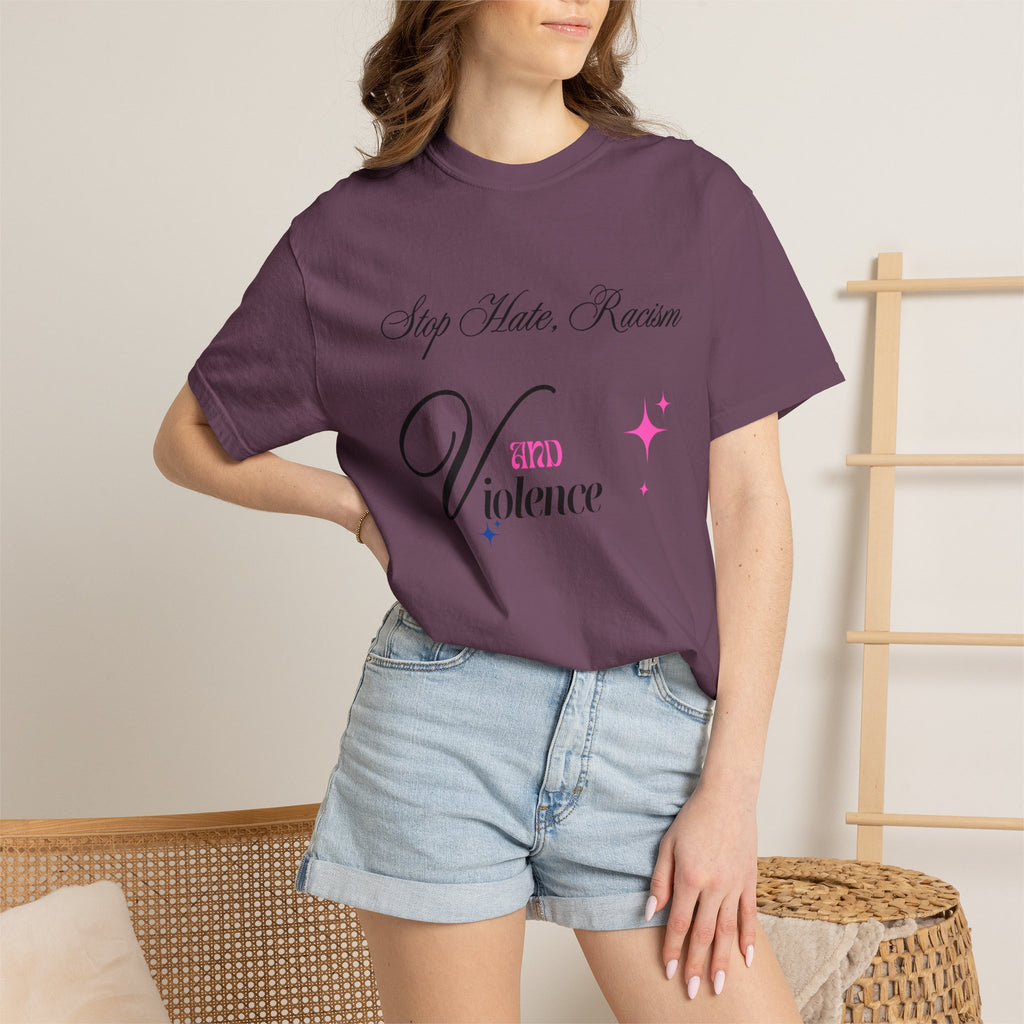 Stop Hate, Racism and Violence T-Shirt – Anti-Racism Awareness Tee
