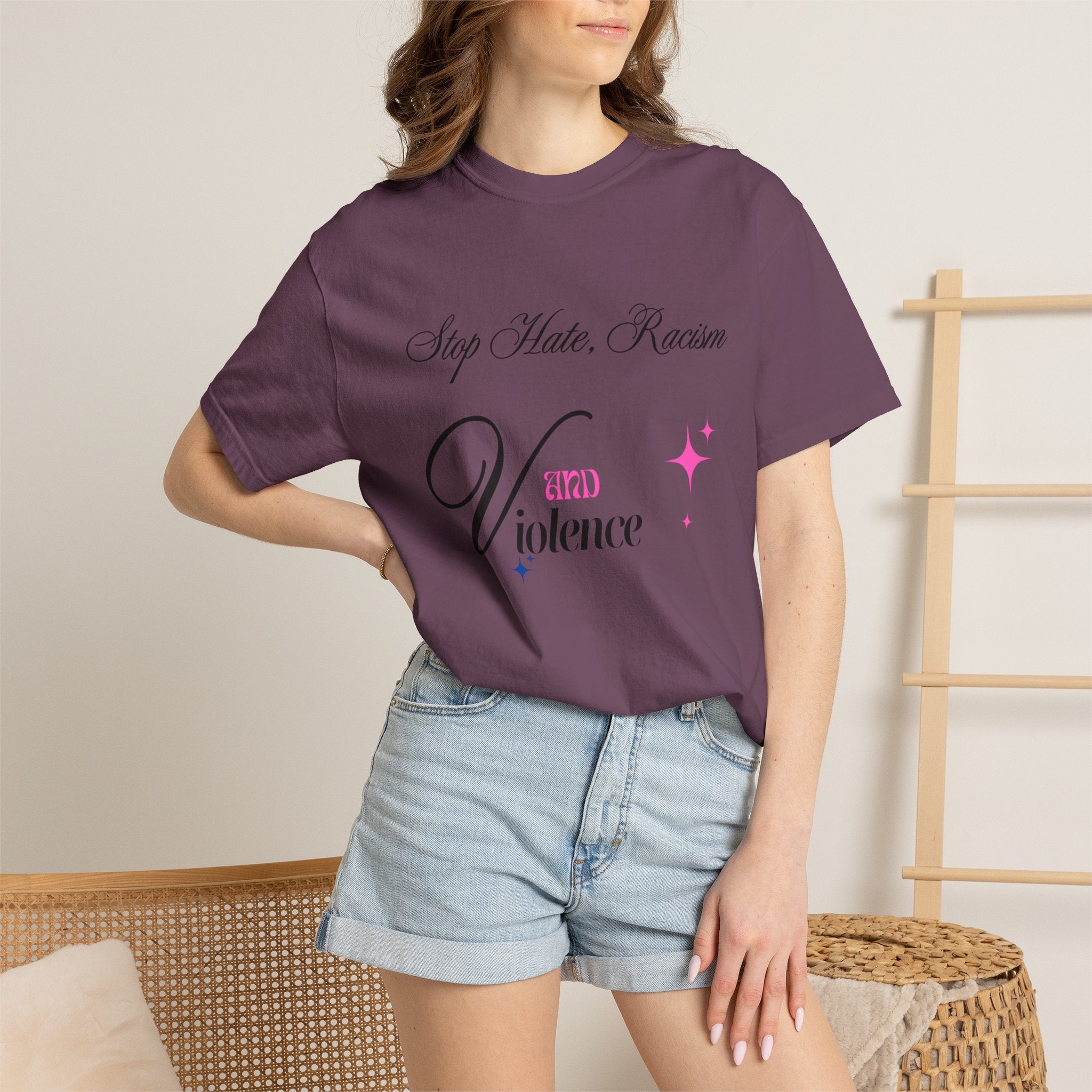 Stop Hate, Racism and Violence T-Shirt – Anti-Racism Awareness Tee
