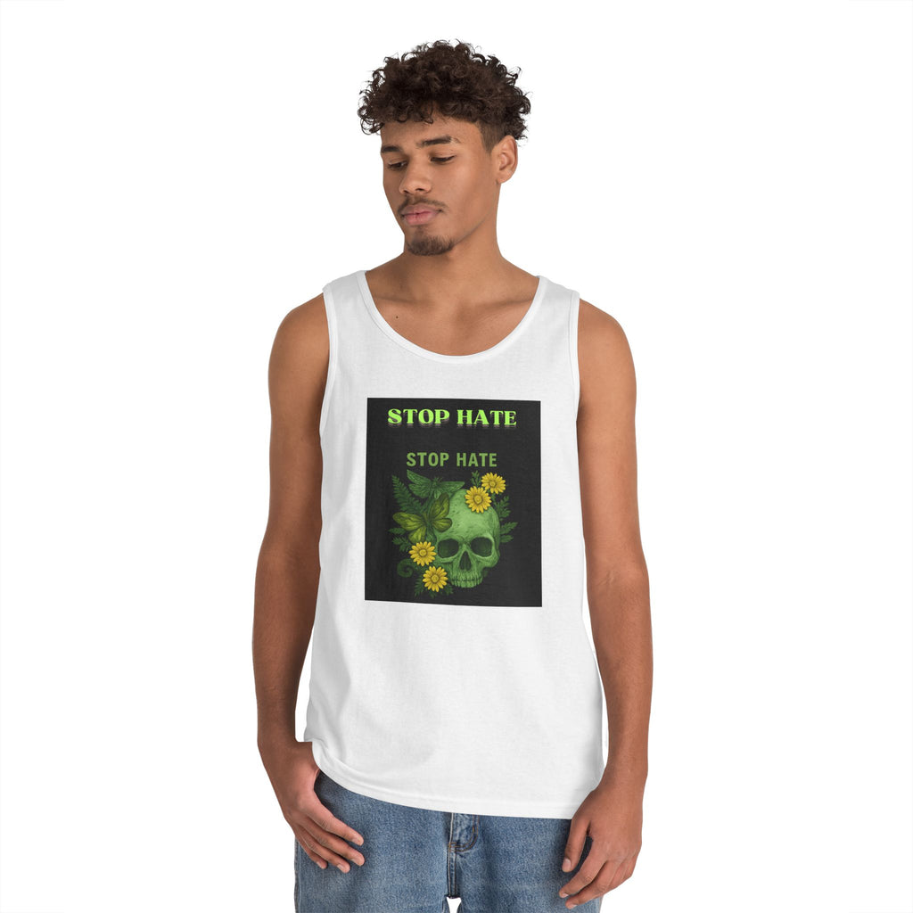 Stop Hate Floral Skull Tank Top — Anti-Hate Graphic Tank