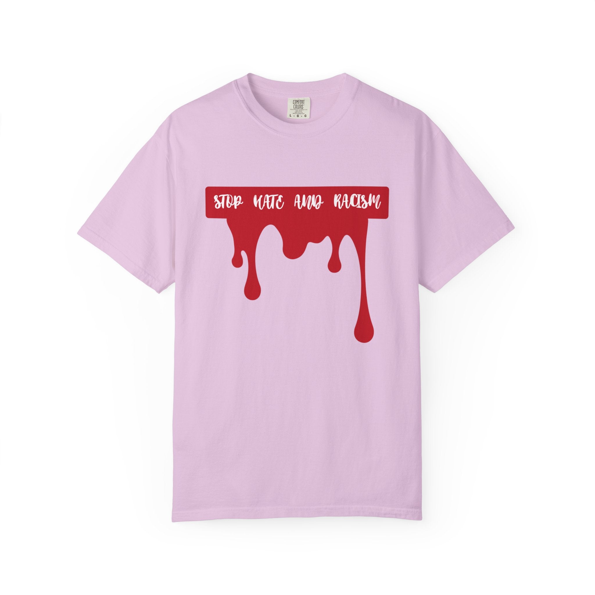 T-Shirt “Stop Hate, End Racism” Dripping Blood Graphic Tee