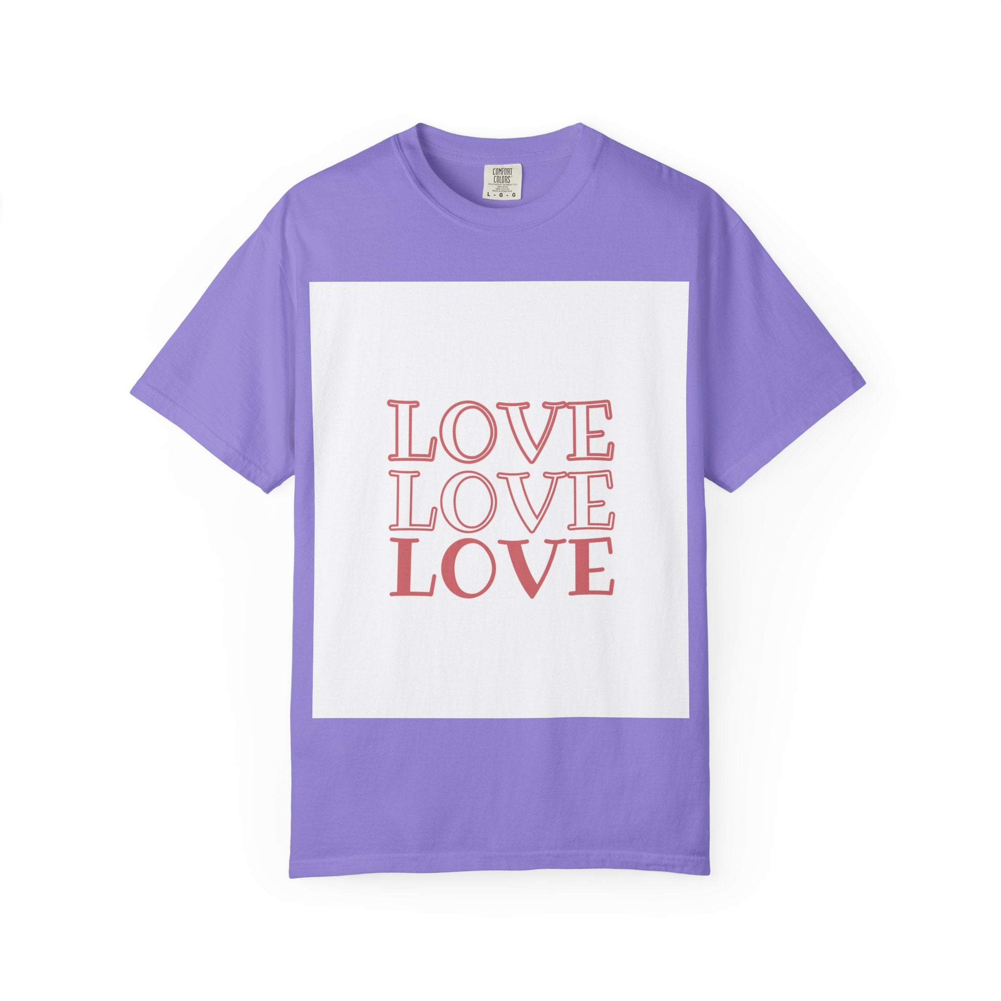 Love Love Love T-Shirt — Vintage Pink Stacked Text Tee