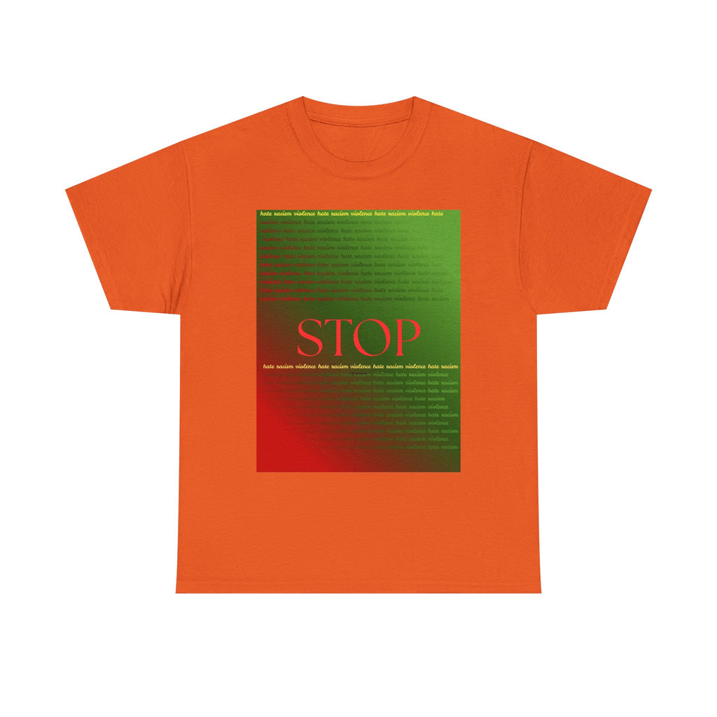 STOP Graphic Tee — Red & Green Gradient Statement T‑Shirt