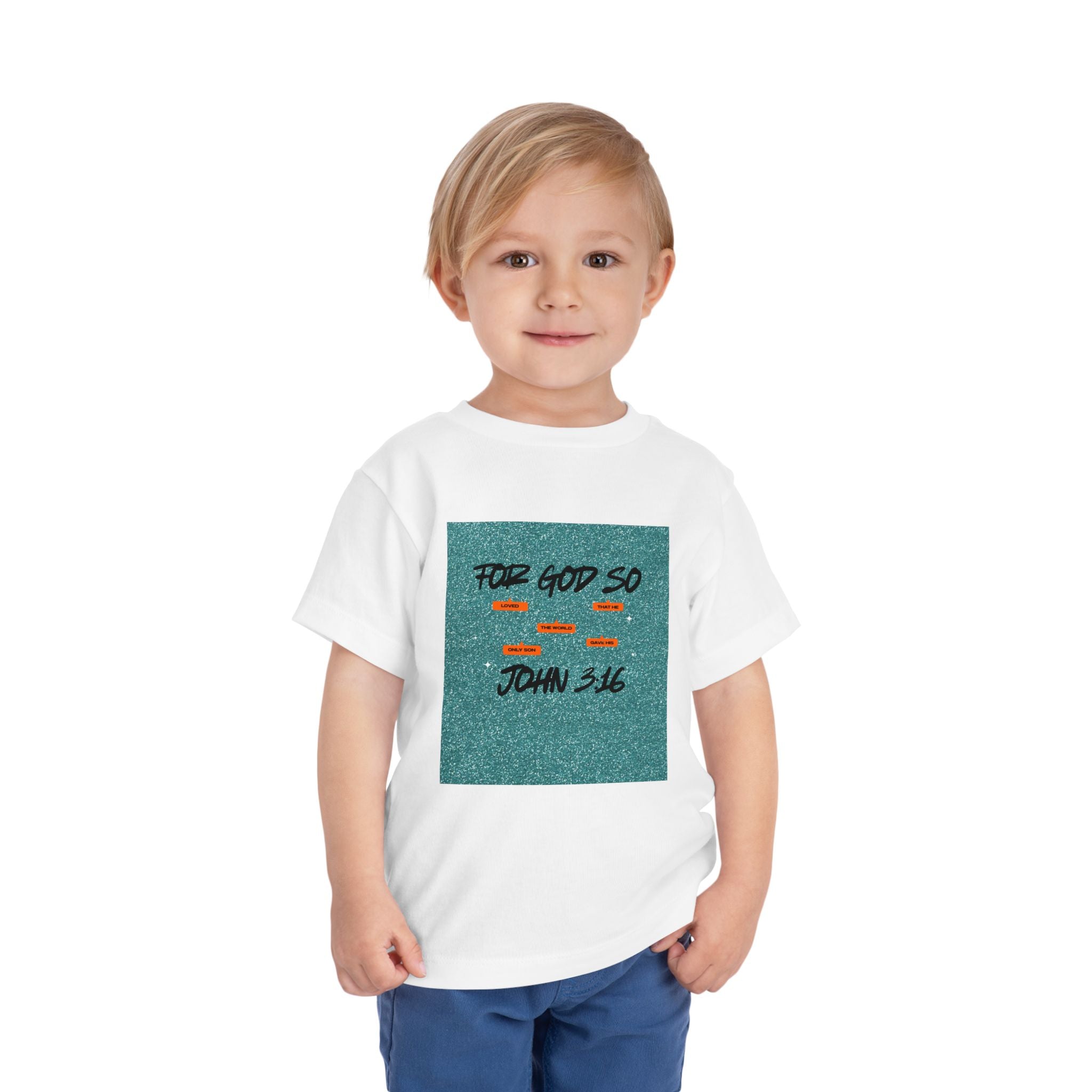 Toddler Tee — "For God So" John 3:16 Christian Kids Shirt