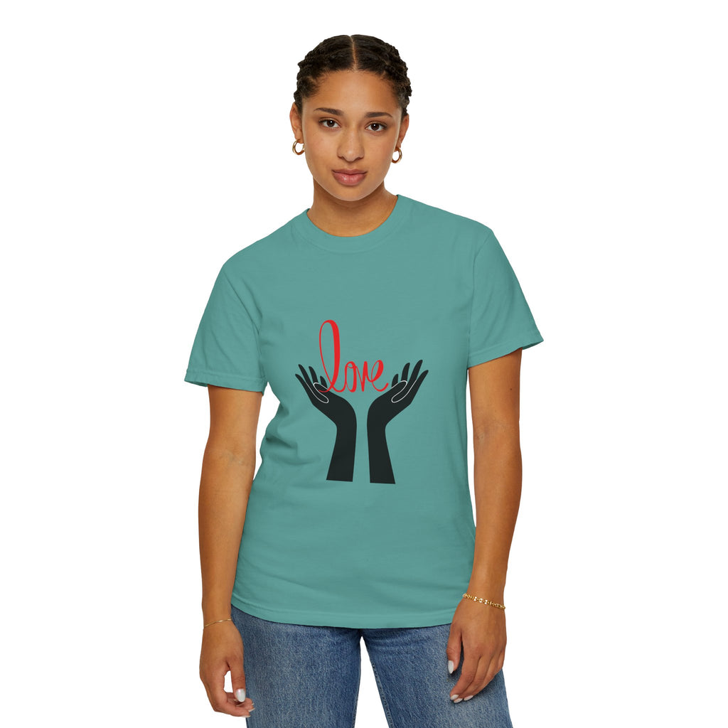 Love Hands T-Shirt — Minimalist Heart Hands Graphic Tee