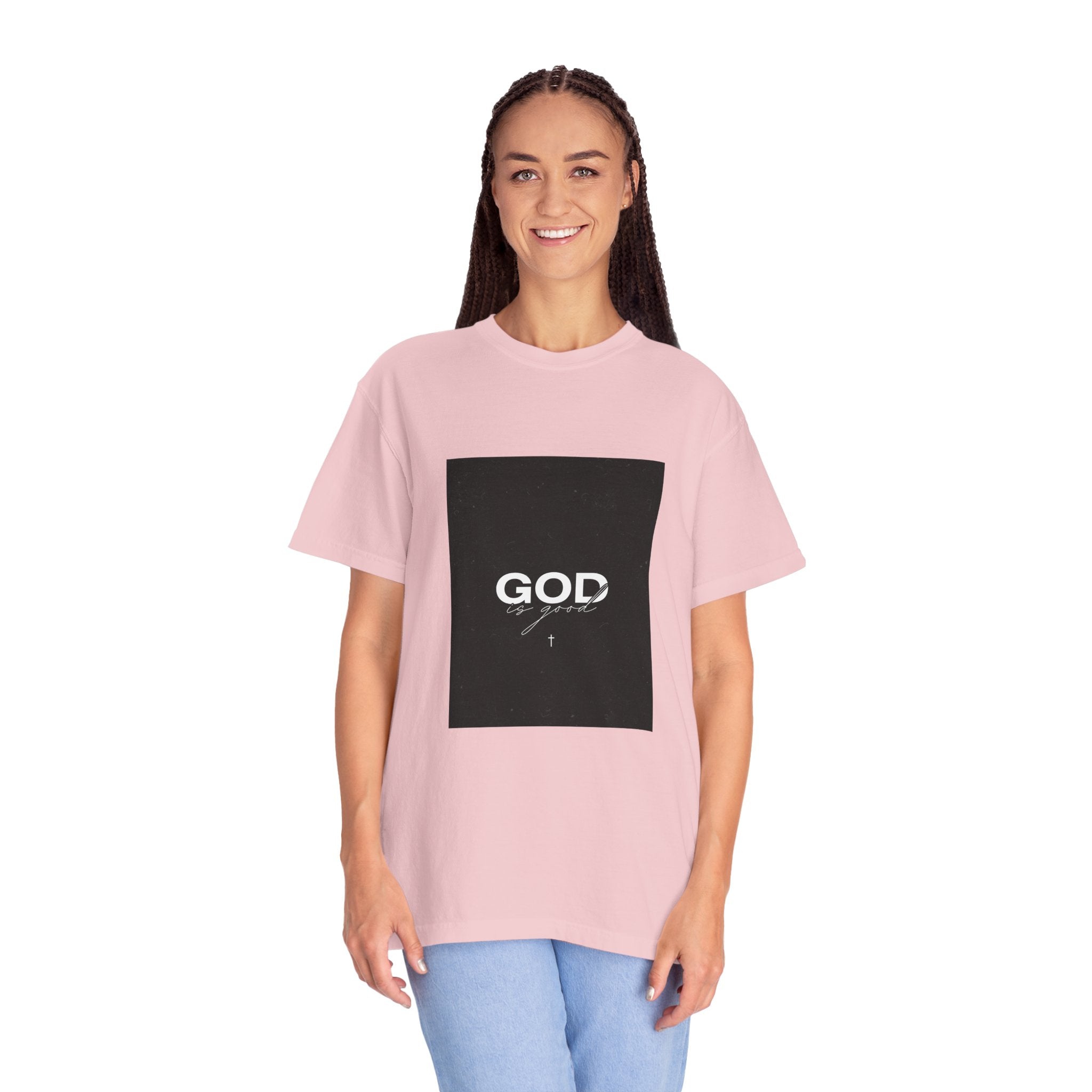 God Typography T-Shirt — Minimal Black Square Graphic Tee