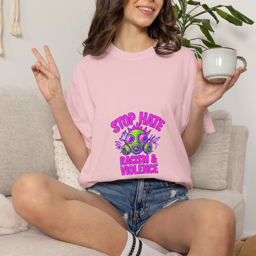 Stop Hate Racing & Violence T-Shirt — Anti-Hate Graphic Tee