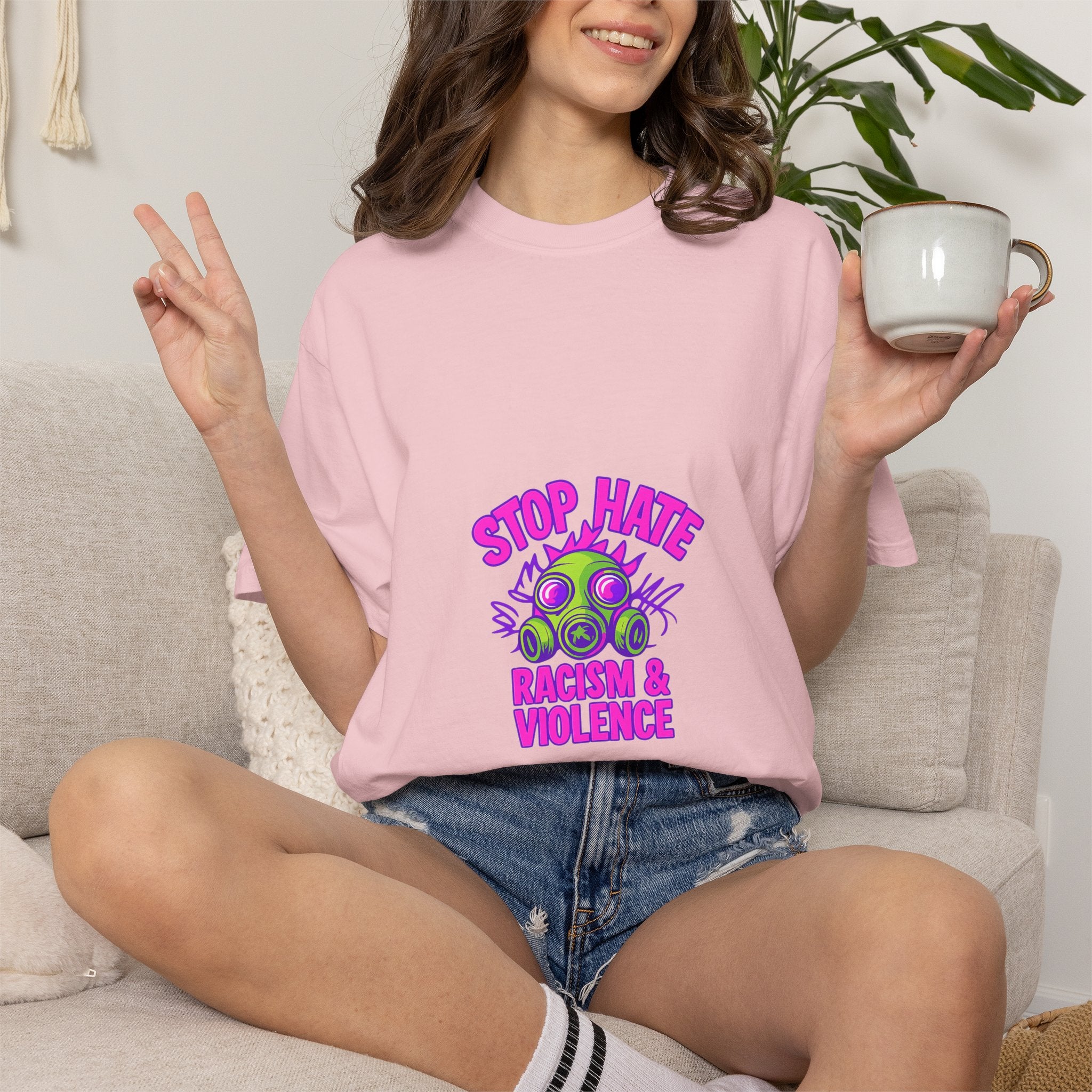 Stop Hate Racing & Violence T-Shirt — Anti-Hate Graphic Tee