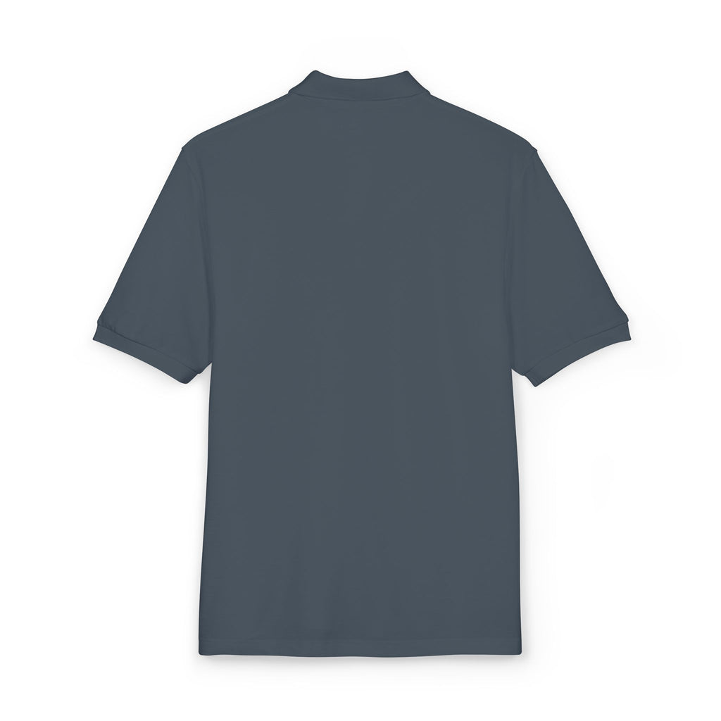 Embroidered 'Just Breathe' White Polo Shirt