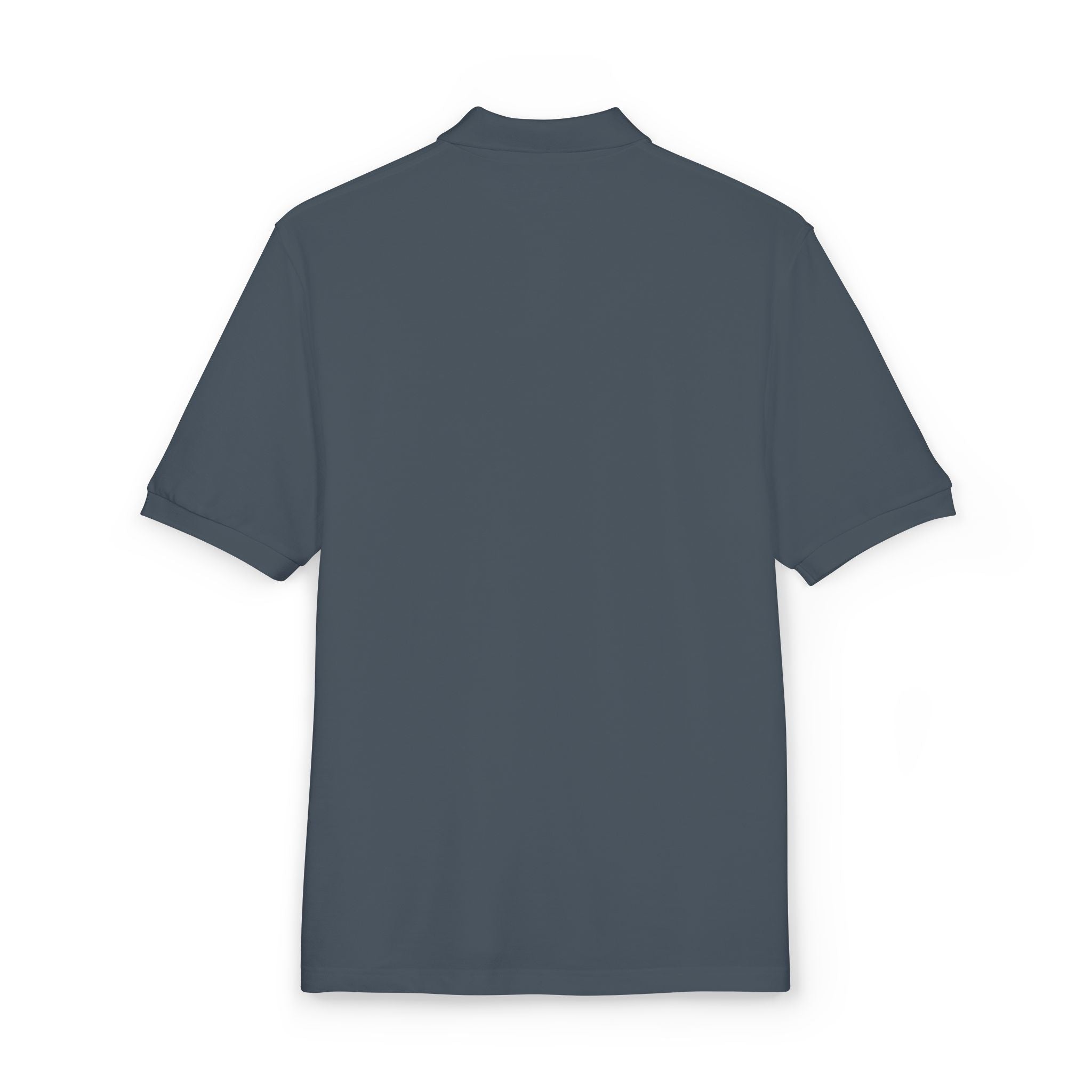 Embroidered 'Just Breathe' White Polo Shirt