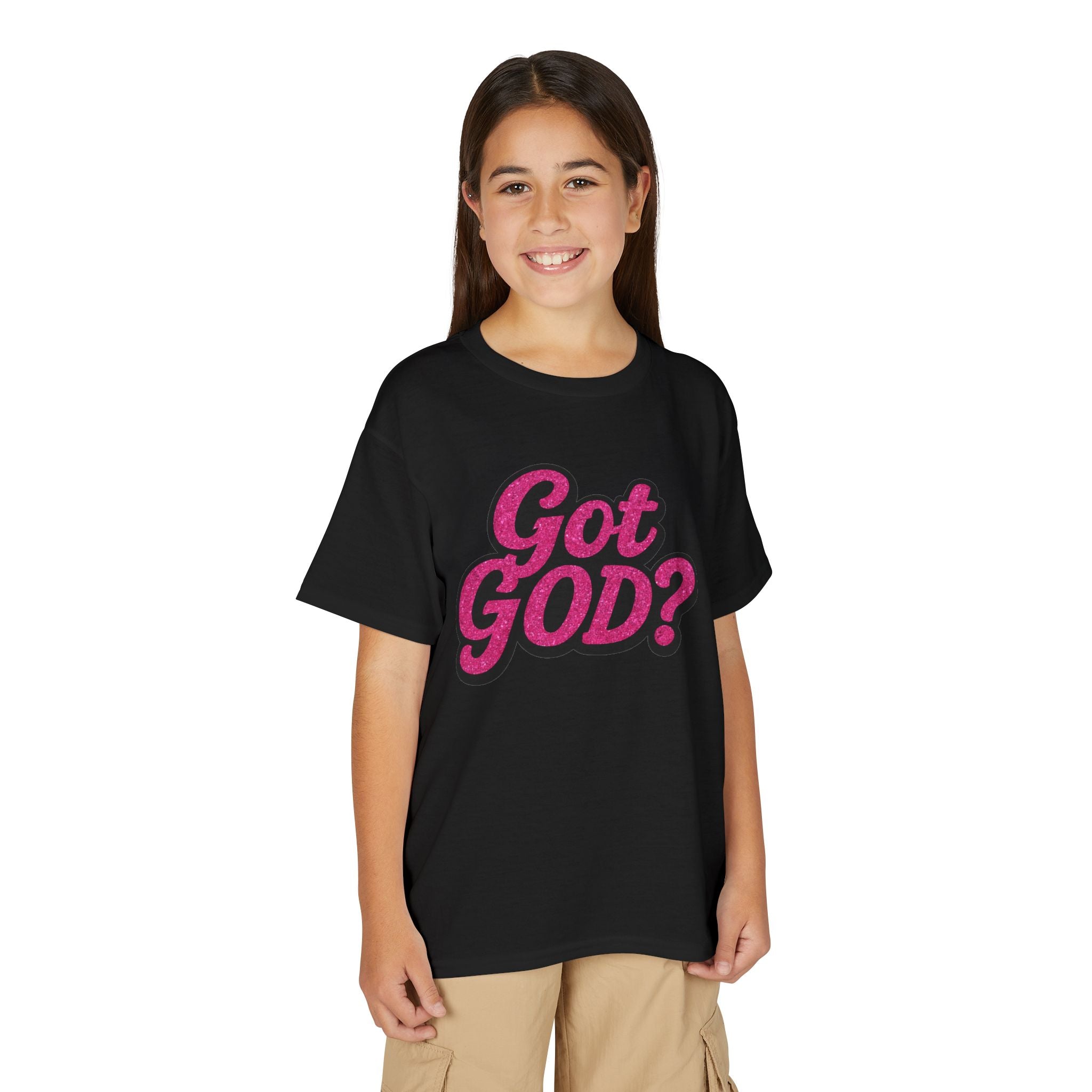 Youth T-Shirt — "Got GOD?" Pink Retro Faith Graphic