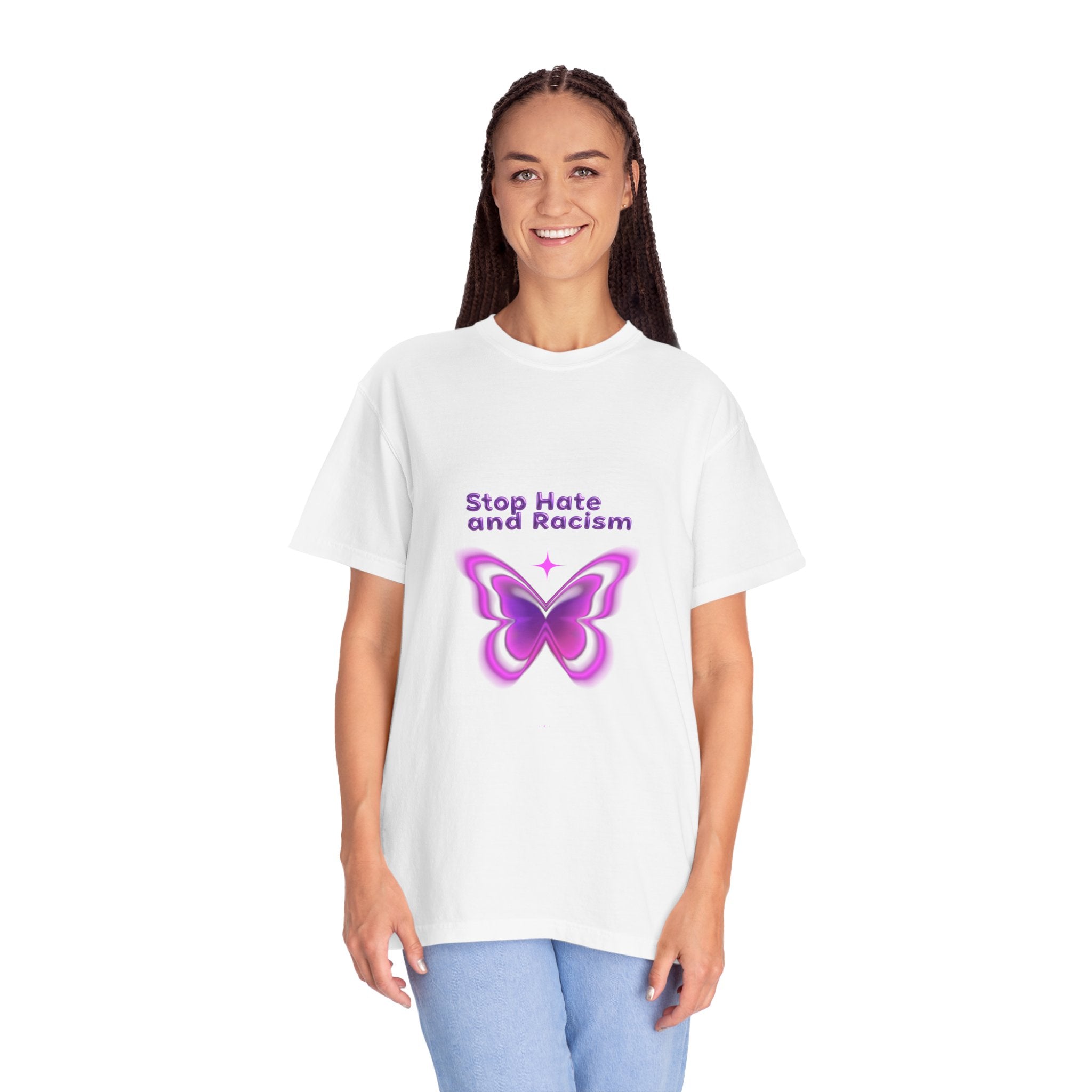 Stop Hate and Racism Butterfly T-Shirt