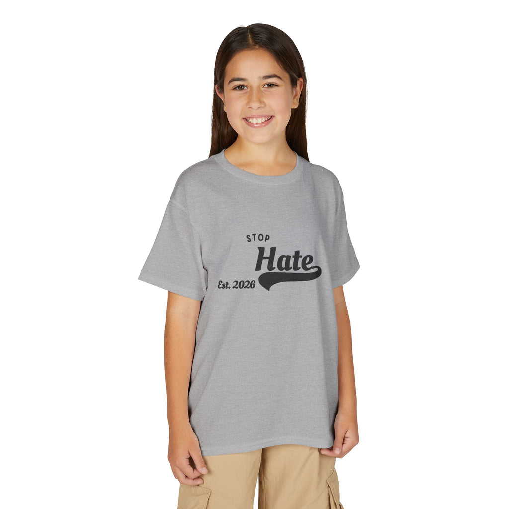 Youth T-Shirt — "Stop Hate Est. 2020" Graphic Tee