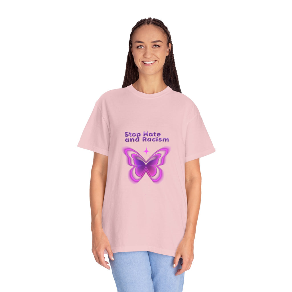 Stop Hate and Racism Butterfly T-Shirt