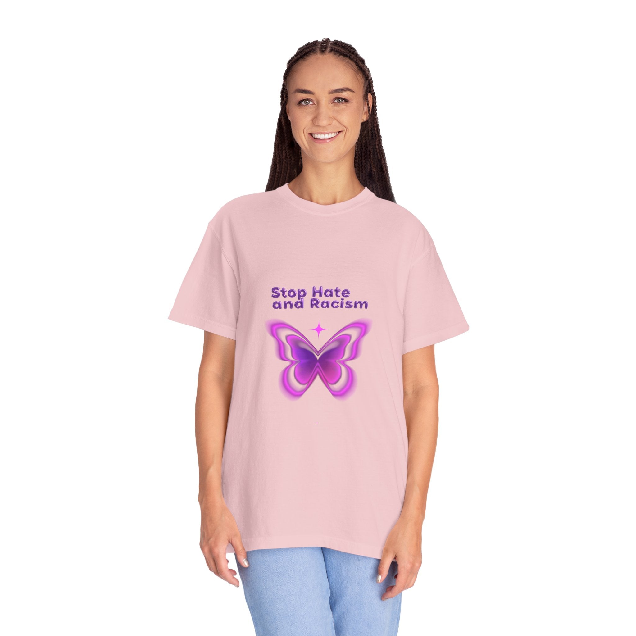 Stop Hate and Racism Butterfly T-Shirt