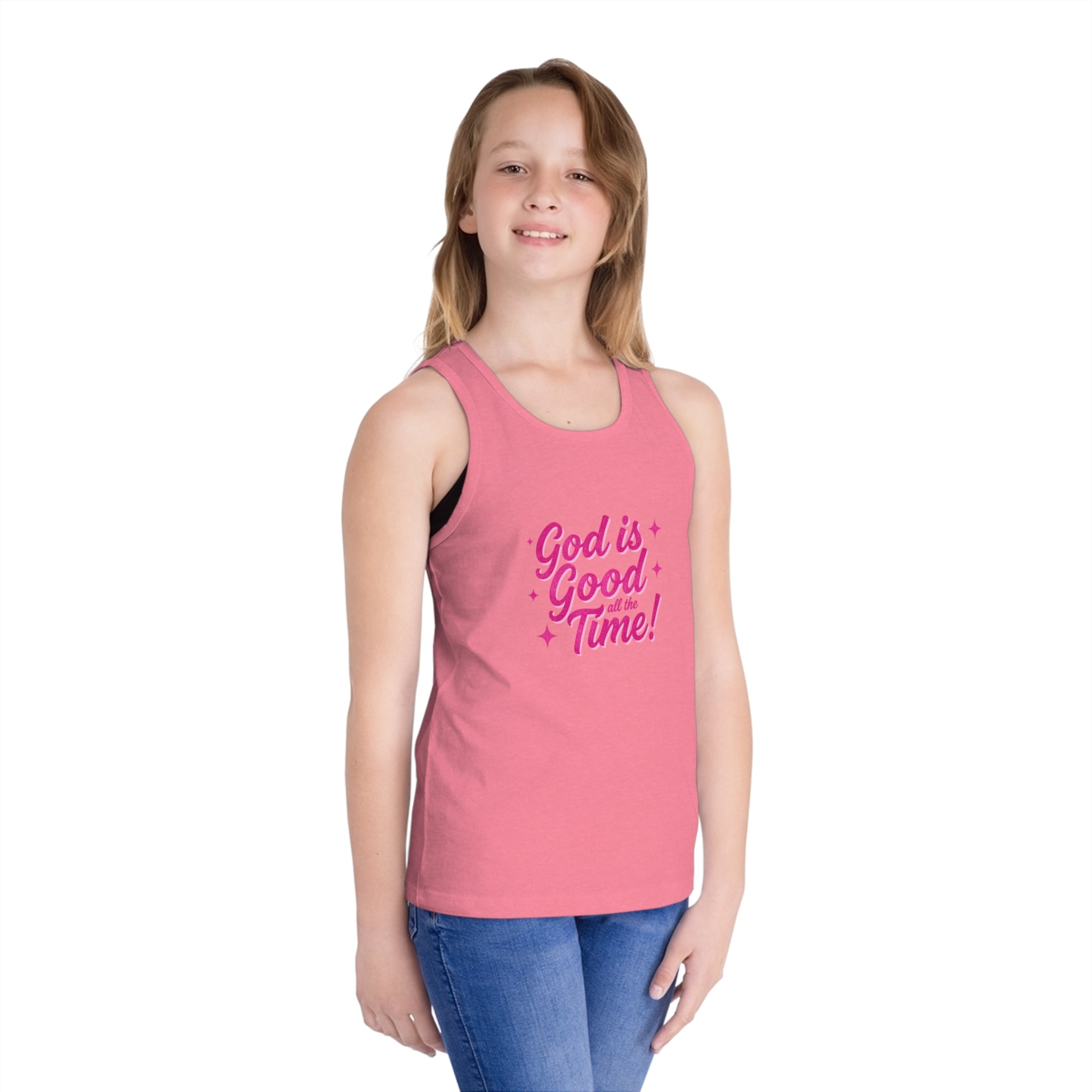 Kids Tank Top — "God Is Good All the Time!" Faith Graphic