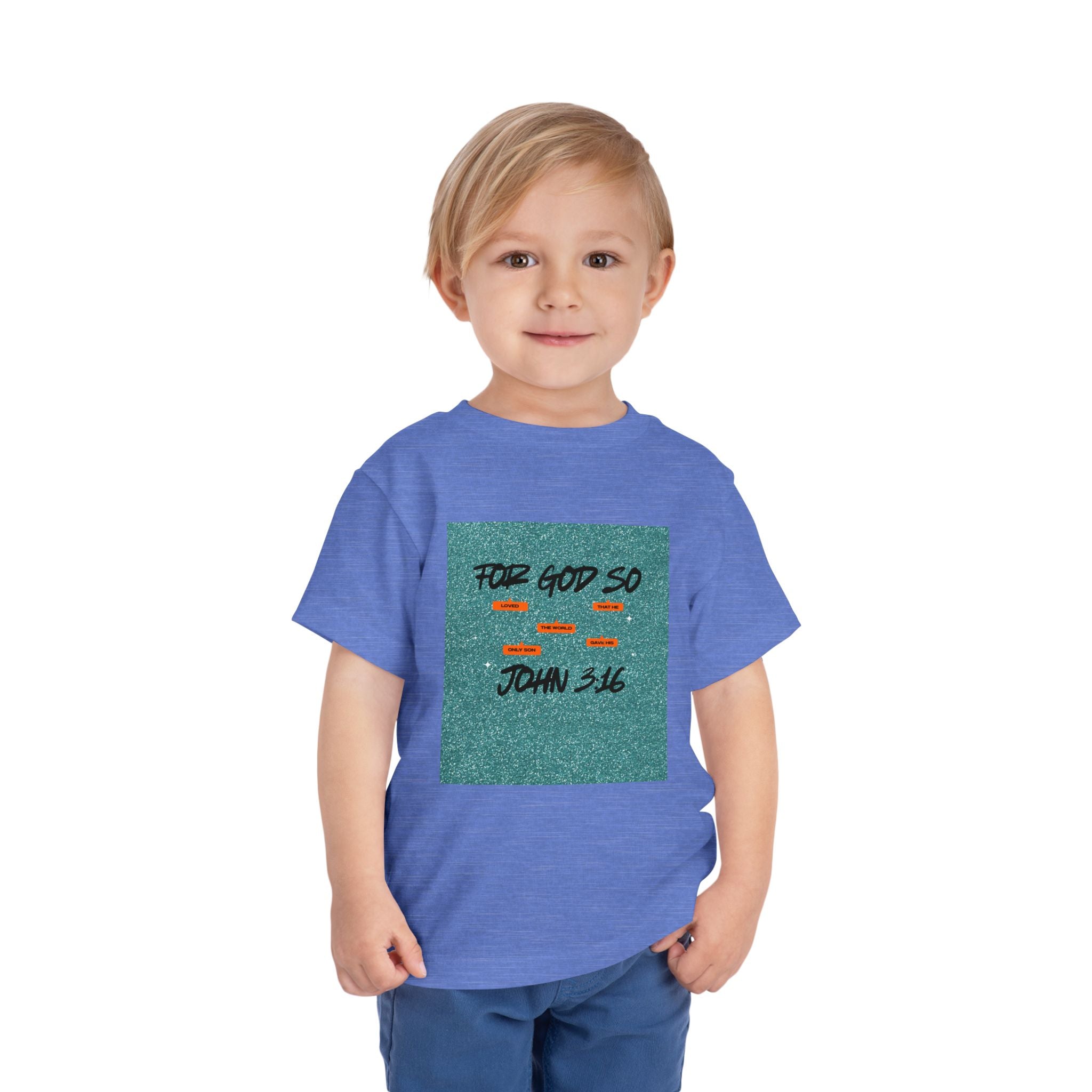 Toddler Tee — "For God So" John 3:16 Christian Kids Shirt