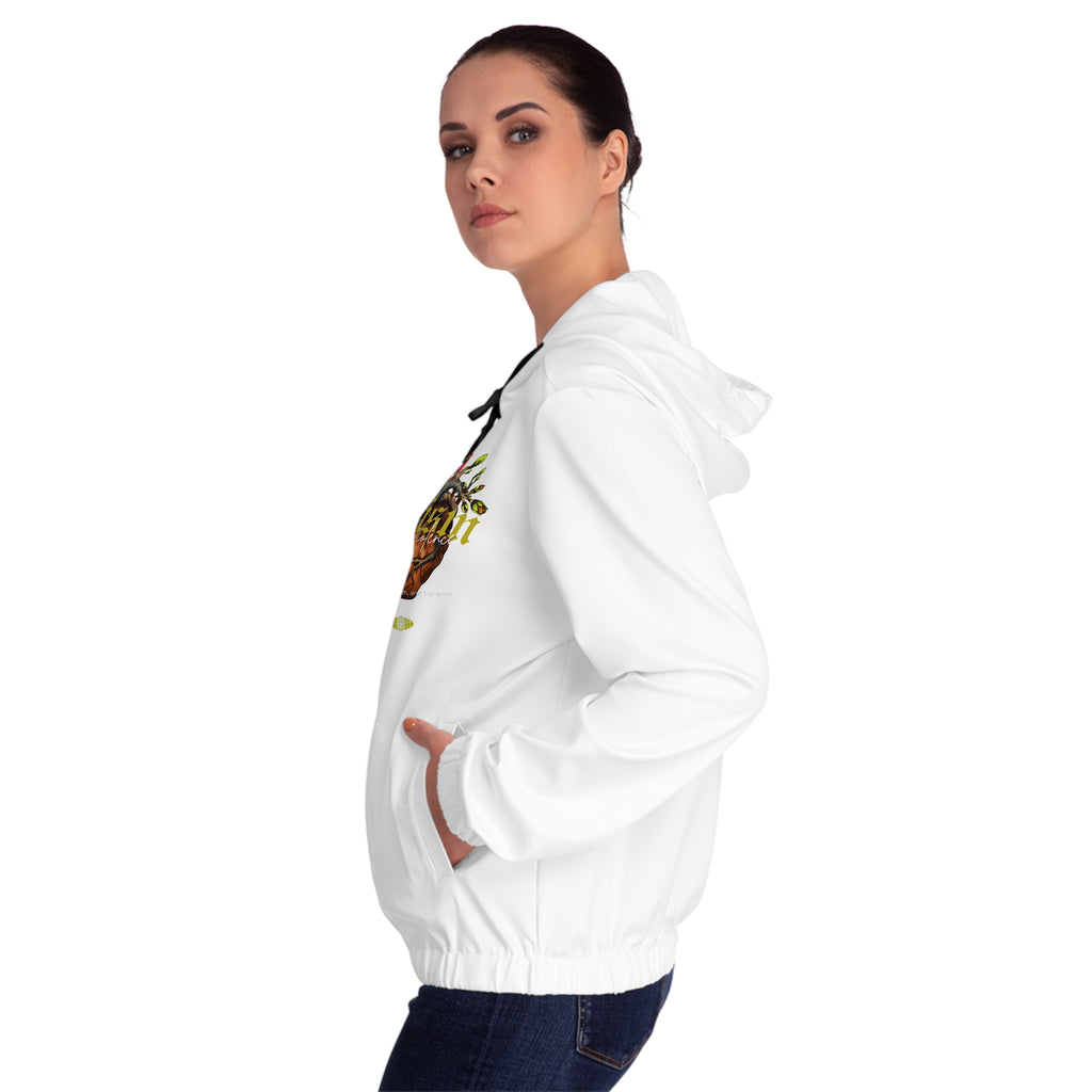 Heart & Herbs Graphic Zip-Up Hoodie — Botanical Heart Design