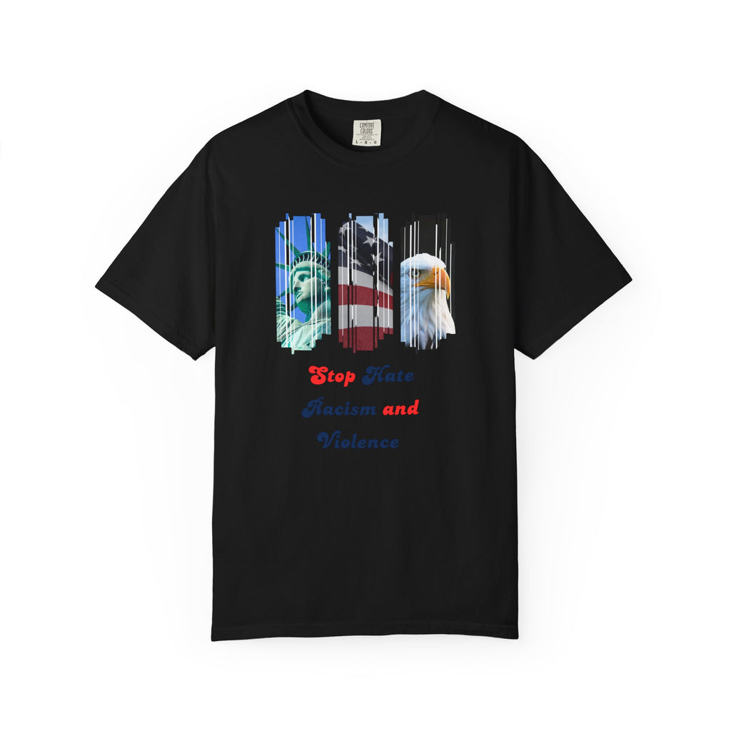 Patriotic 'Stop Hate Racism and Violence' T-Shirt