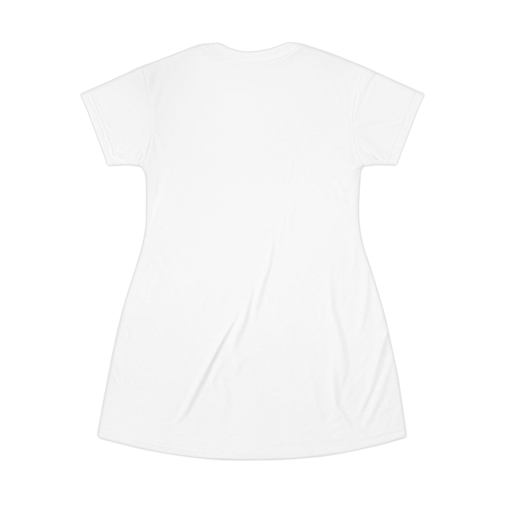 Heart Graphic T‑Shirt Dress – Red Heart "Stay With" Design