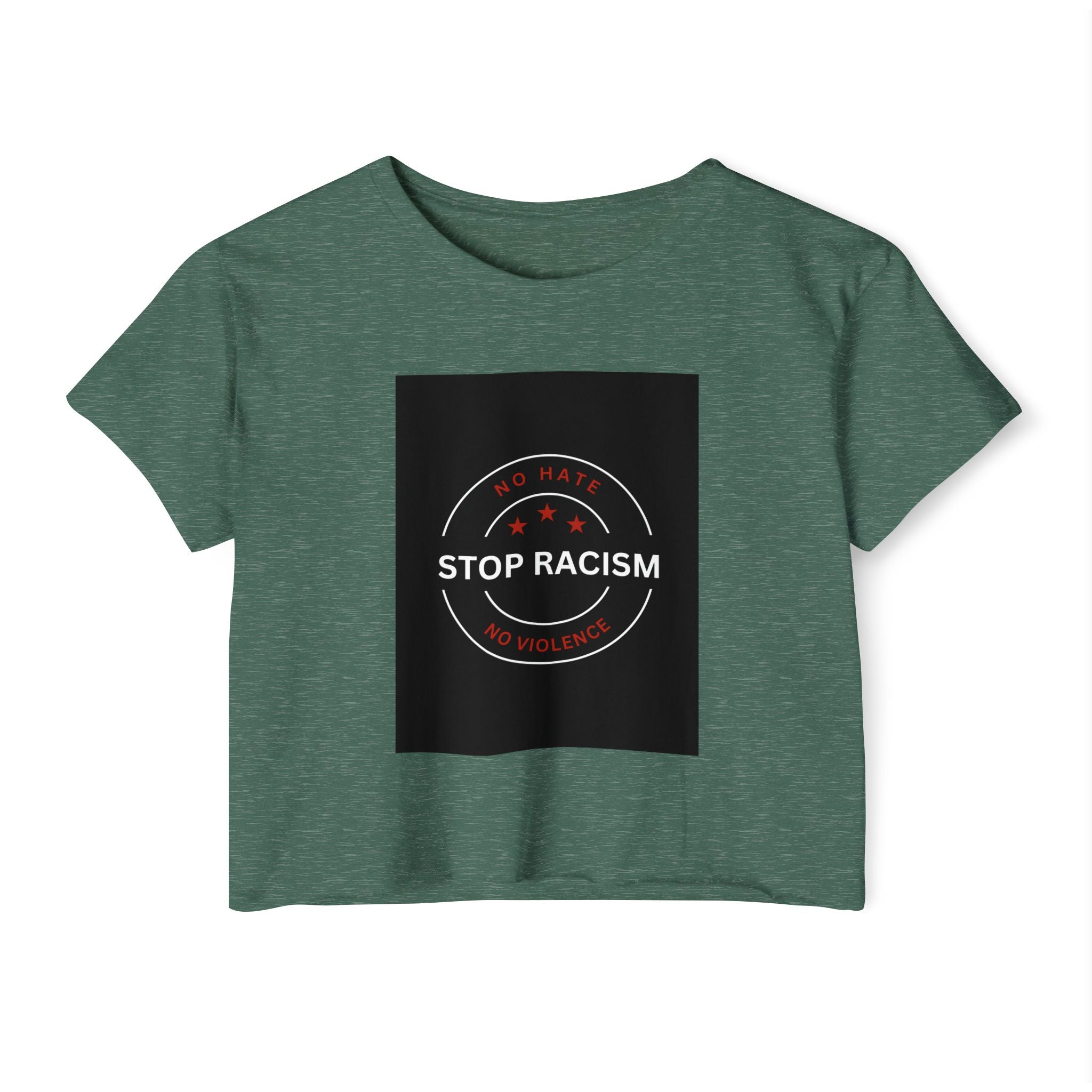 Stop Racism Crop Top — Anti-Racism Statement Women's Festival Tee