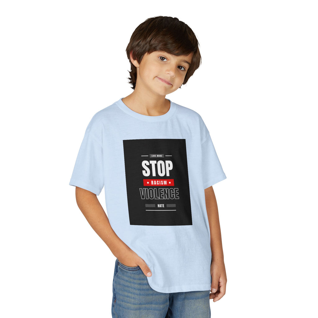Youth T-Shirt — "Stop Racism Stop Violence" Graphic Tee
