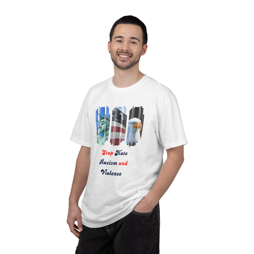 Patriotic 'Stop Hate Racism and Violence' T-Shirt