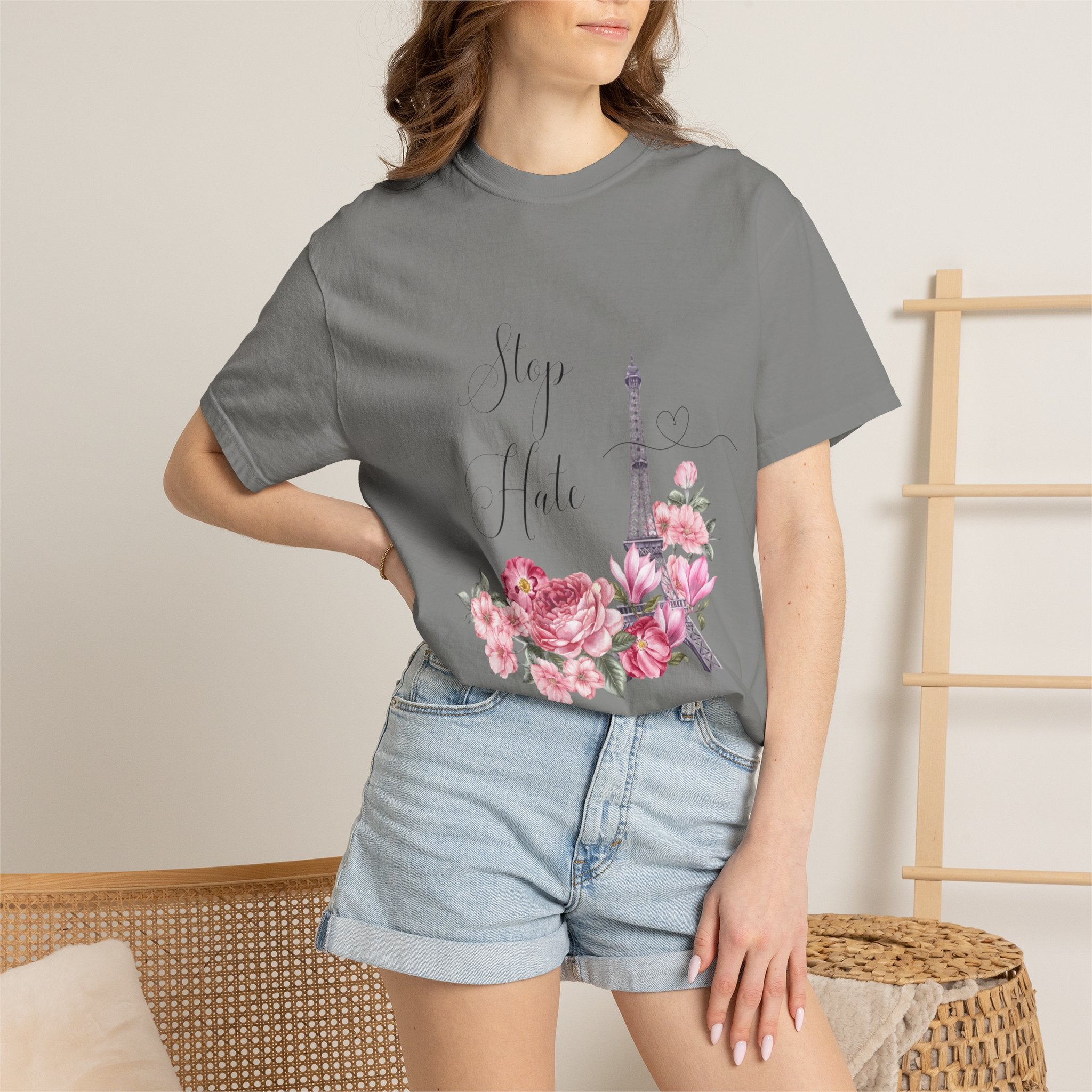 Paris Floral 'Stay Awhile' T-Shirt