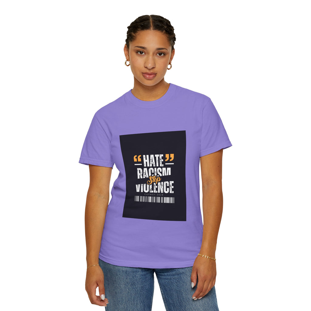 Anti-Racism T-Shirt — "Hate Racism Stop Violence" Graphic Tee