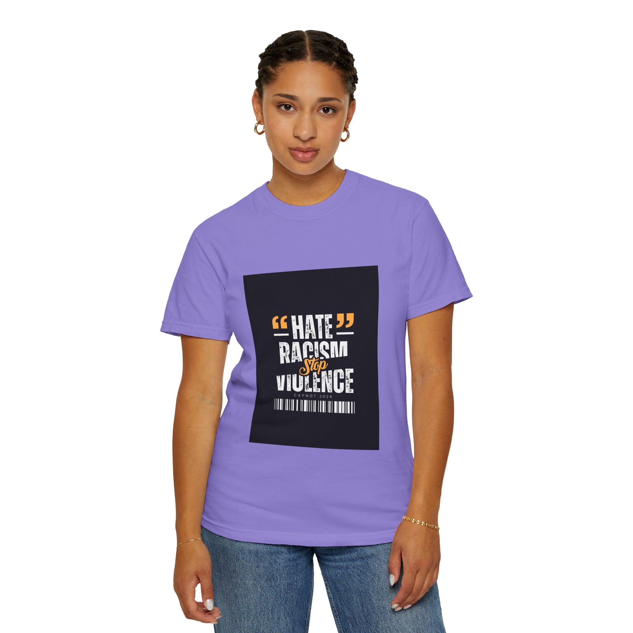 Anti-Racism T-Shirt — "Hate Racism Stop Violence" Graphic Tee