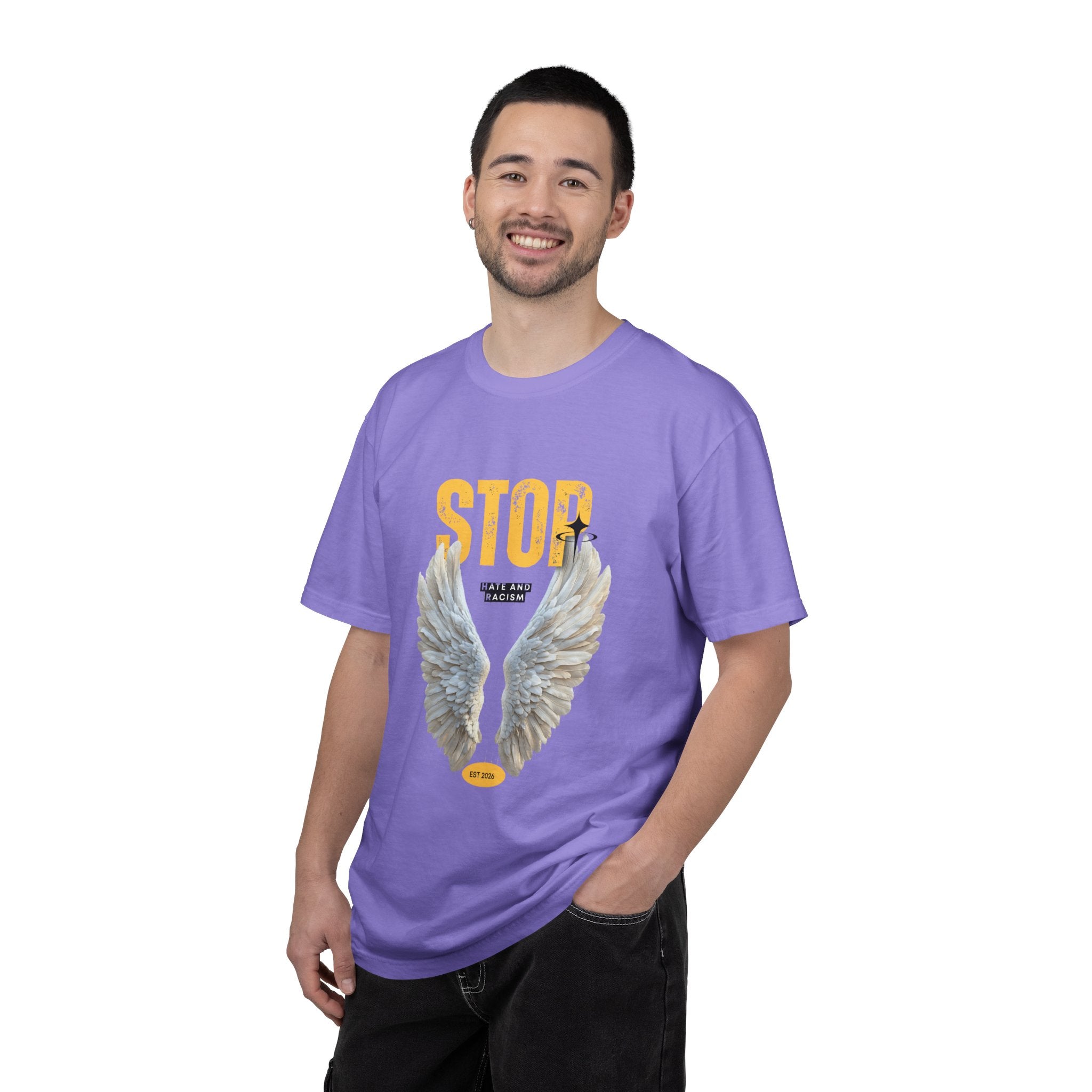 Angel Wings "STOP" Graphic T‑Shirt
