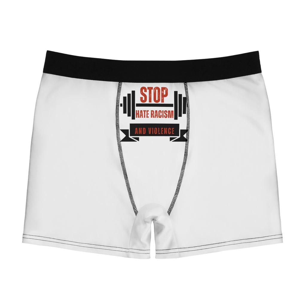 Stop Hate Racism Boxer Briefs — Anti-Racism Statement Men’s Underwear