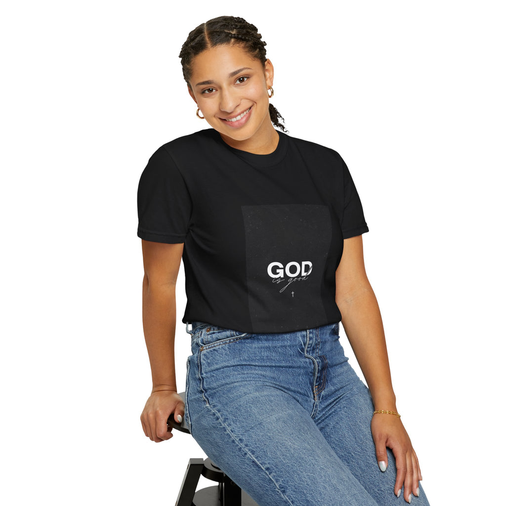 God Typography T-Shirt — Minimal Black Square Graphic Tee