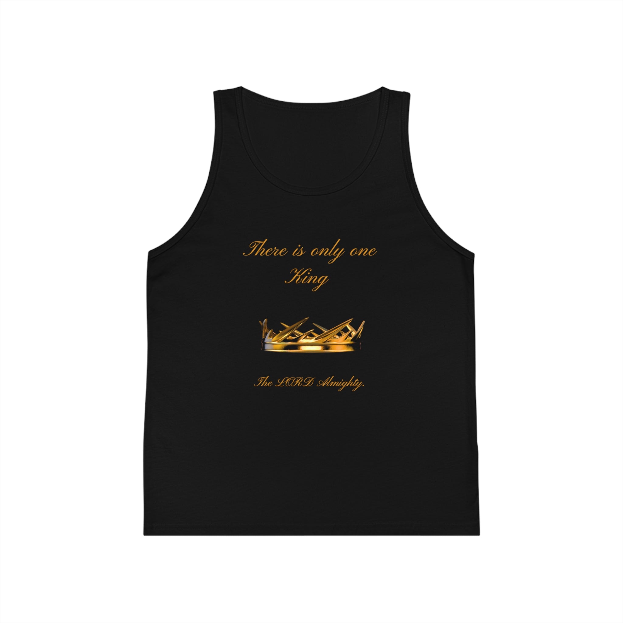 Kids Tank Top — "There is only one King" Crown Graphic