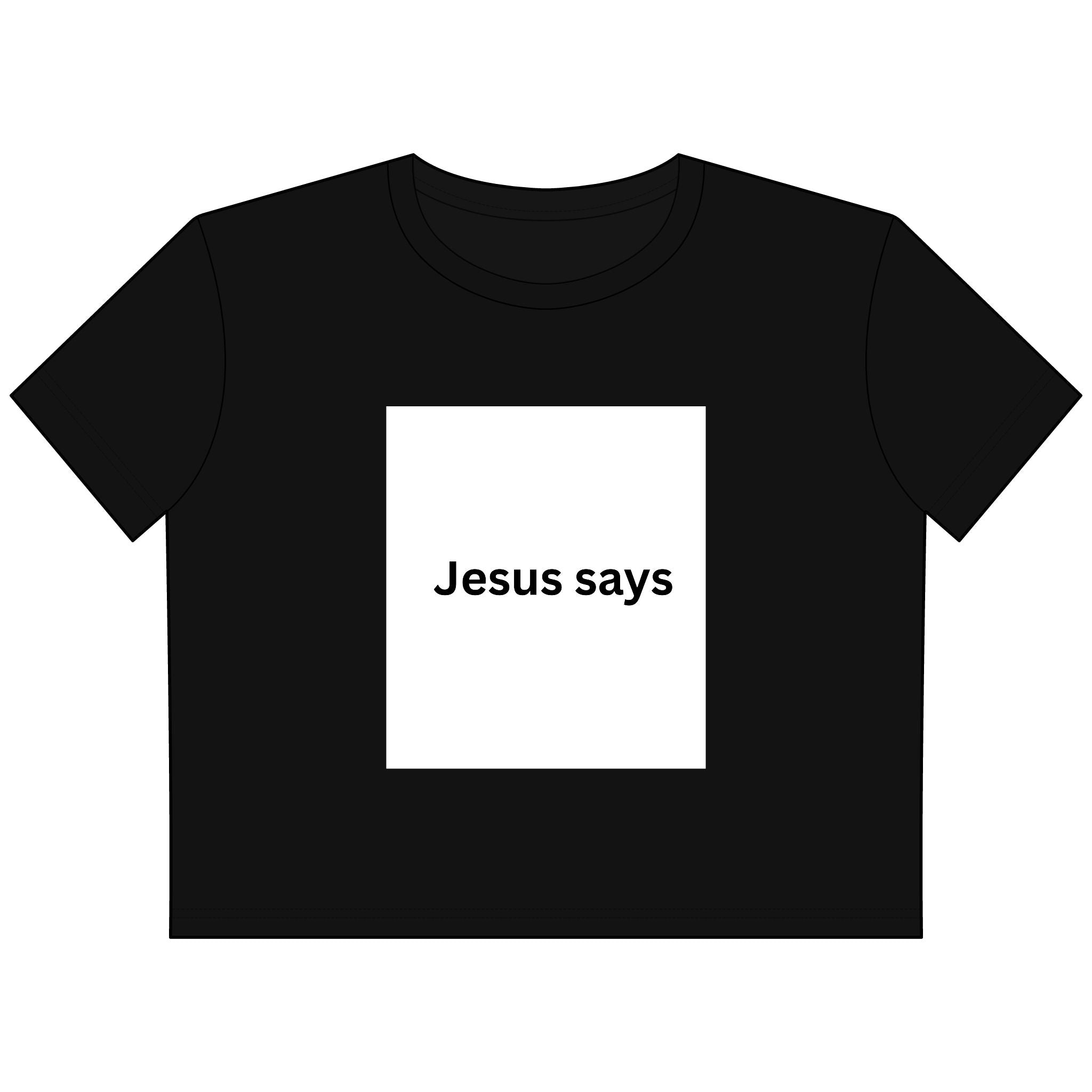 Jesus Says STOP Cropped Tee — Christian Graphic Women's Boxy Shirt