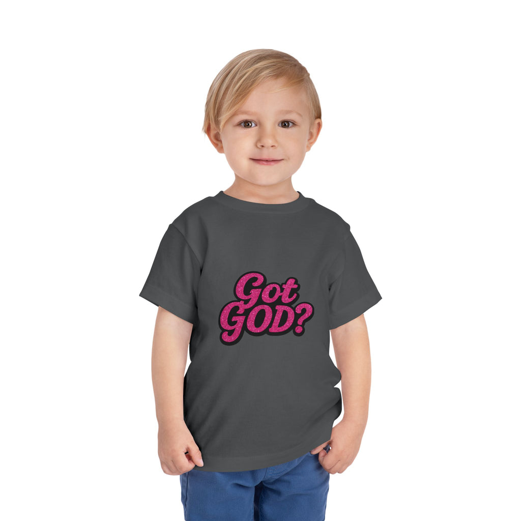 Toddler Tee - "Got GOD?" Pink Retro Christian Graphic Shirt