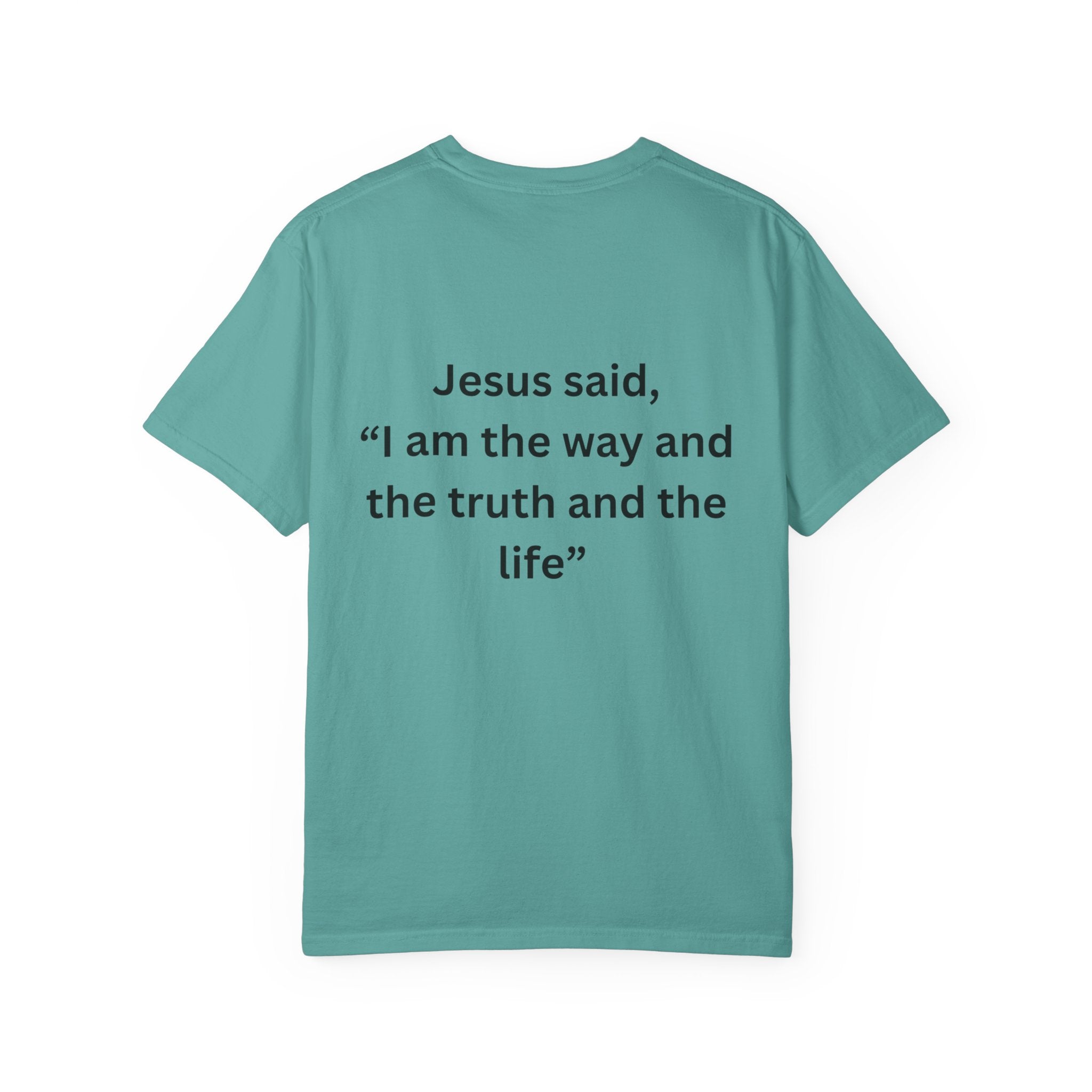 Christian Message T-Shirt — 'Racism Hate Violence' Anti-Hate Tee with John 14:6 Back Quote