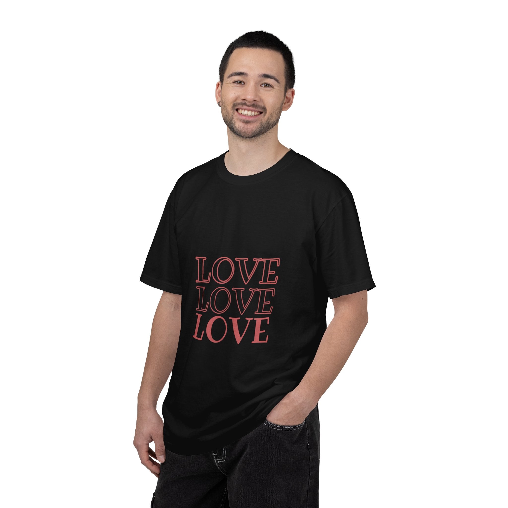 Love Love Love T-Shirt — Vintage Pink Stacked Text Tee
