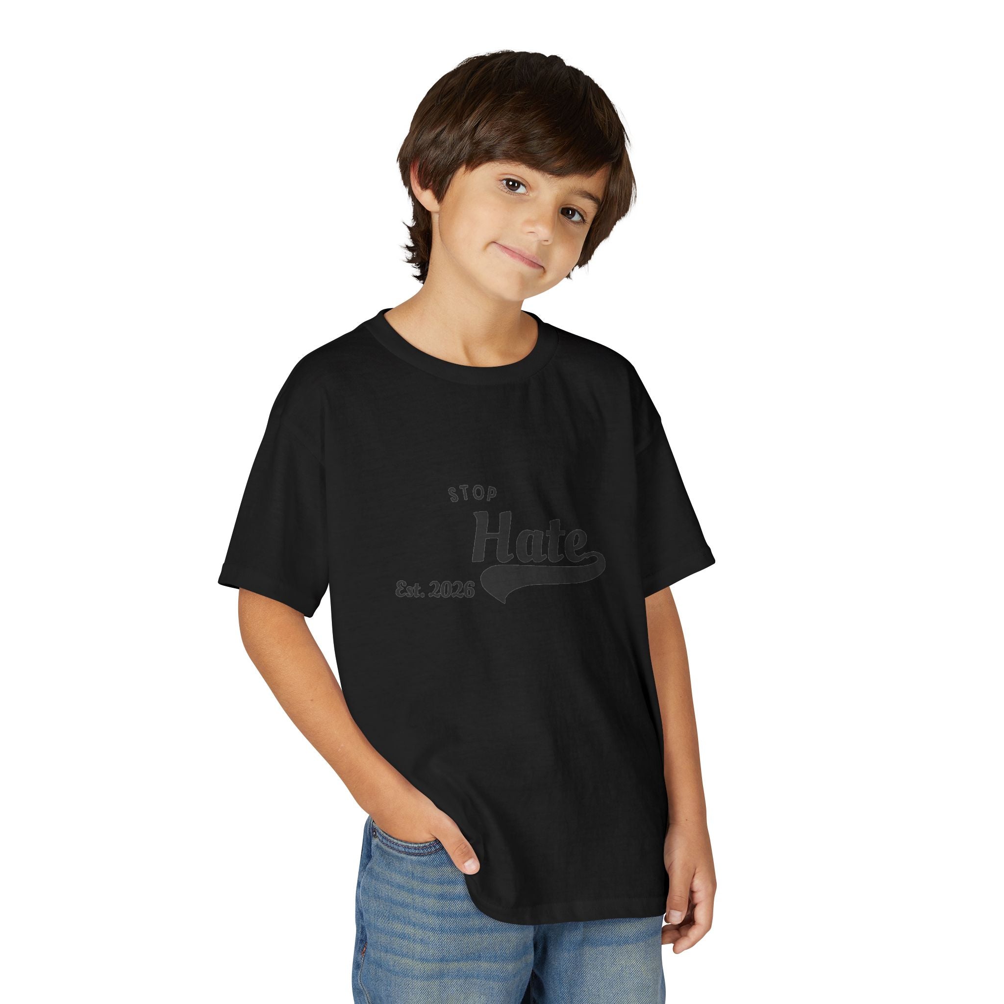Youth T-Shirt — "Stop Hate Est. 2020" Graphic Tee