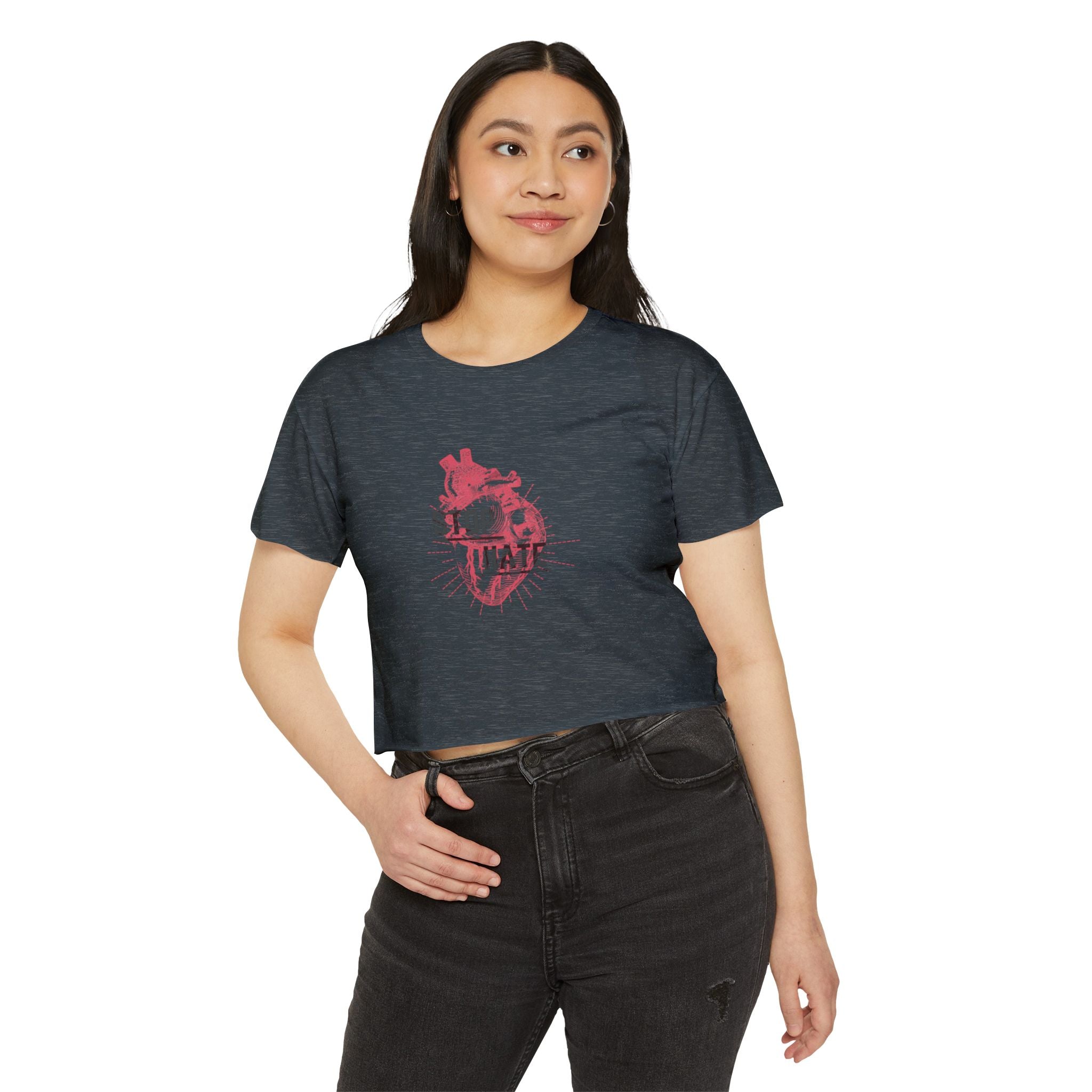 Stop Hate Heart Crop Top — Women's Festival Graphic Tee