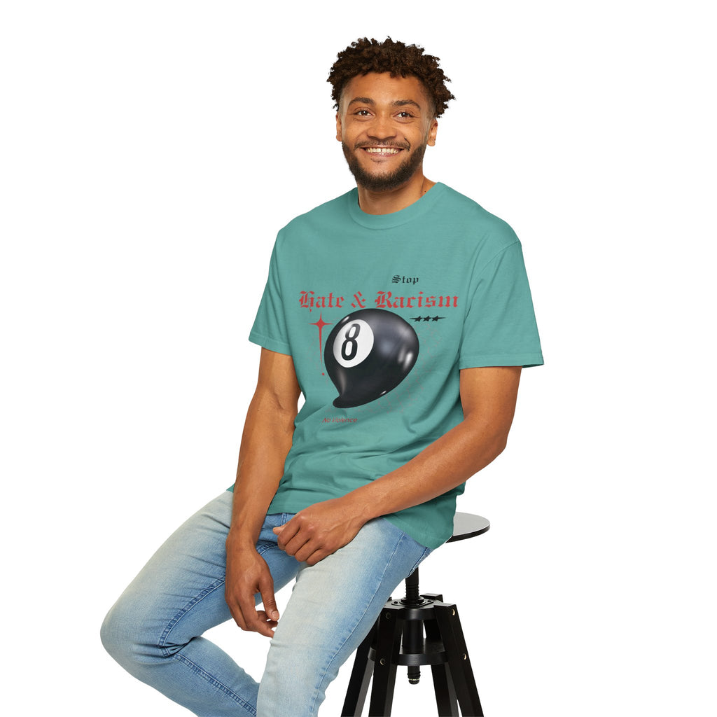Anti-Racism 8-Ball T-Shirt — Stop Hate & Racism Graphic Tee
