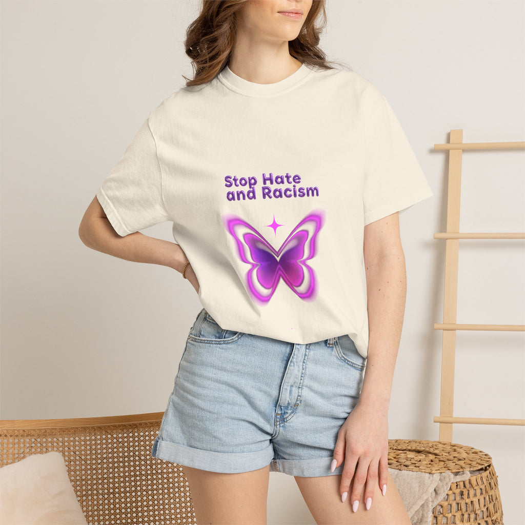 Stop Hate and Racism Butterfly T-Shirt