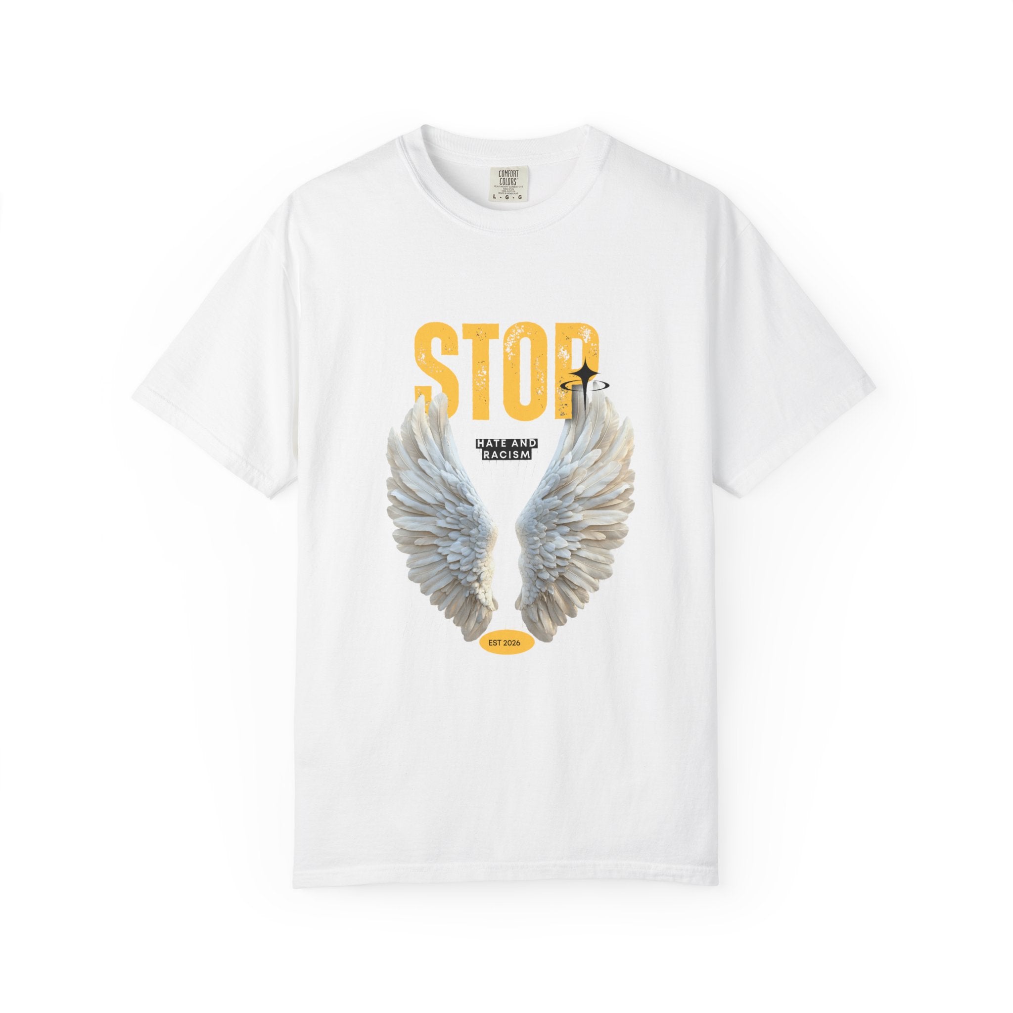 Angel Wings "STOP" Graphic T‑Shirt