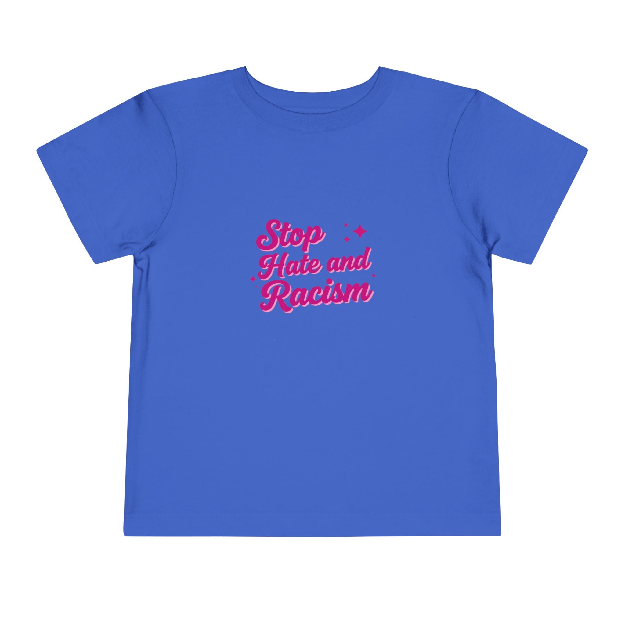 Toddler Tee "Stop Hate and Racism" — Pink Social Justice Kids Shirt
