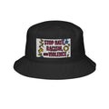 Stop Hate, Racism & Violence Embroidered Bucket Hat — Floral Protest Statement Hat